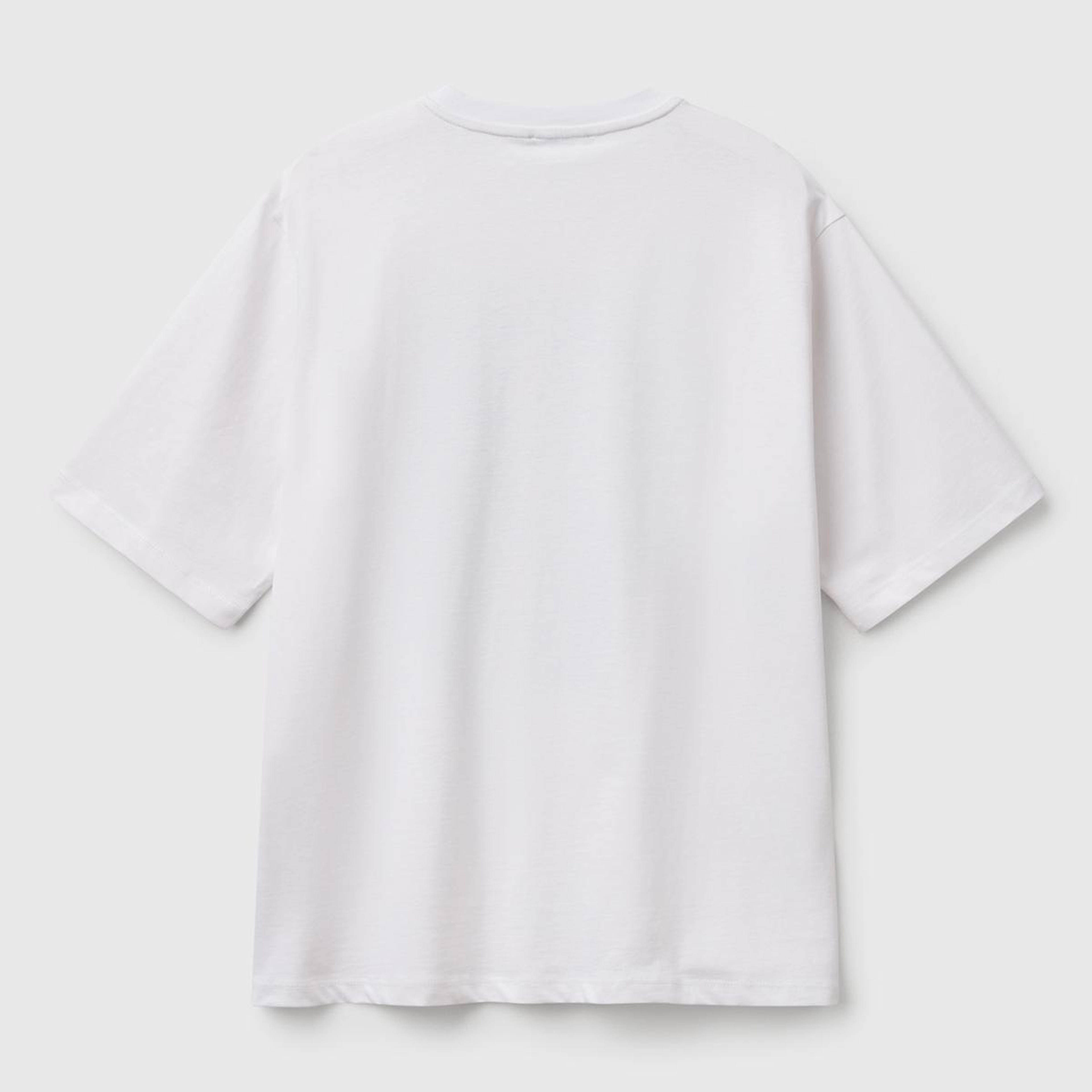 Kadın Beyaz Koton Karışımlı Baskılı T-Shirt