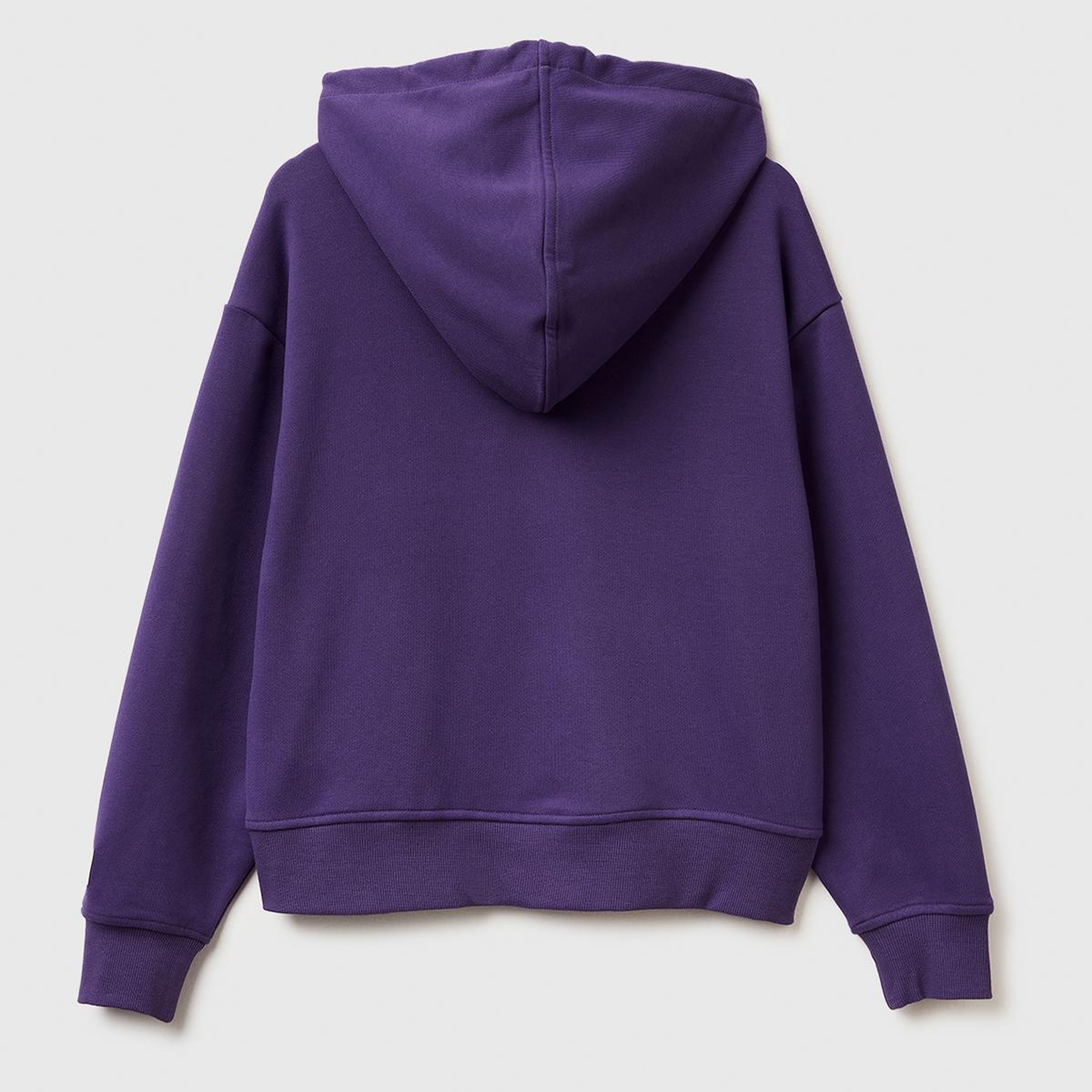 Kadın Mor Pamuk Karışımlı Önü Yazı Baskılı Kapüşonlu Sweatshirt