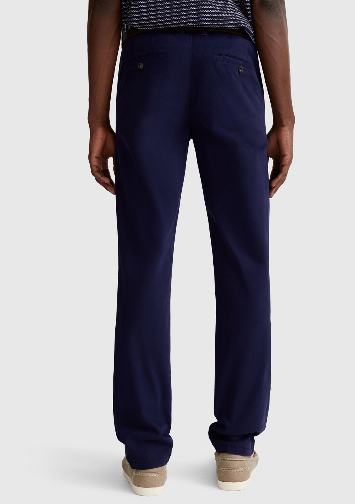 Erkek Lacivert Slim Fit Chino Pantolon