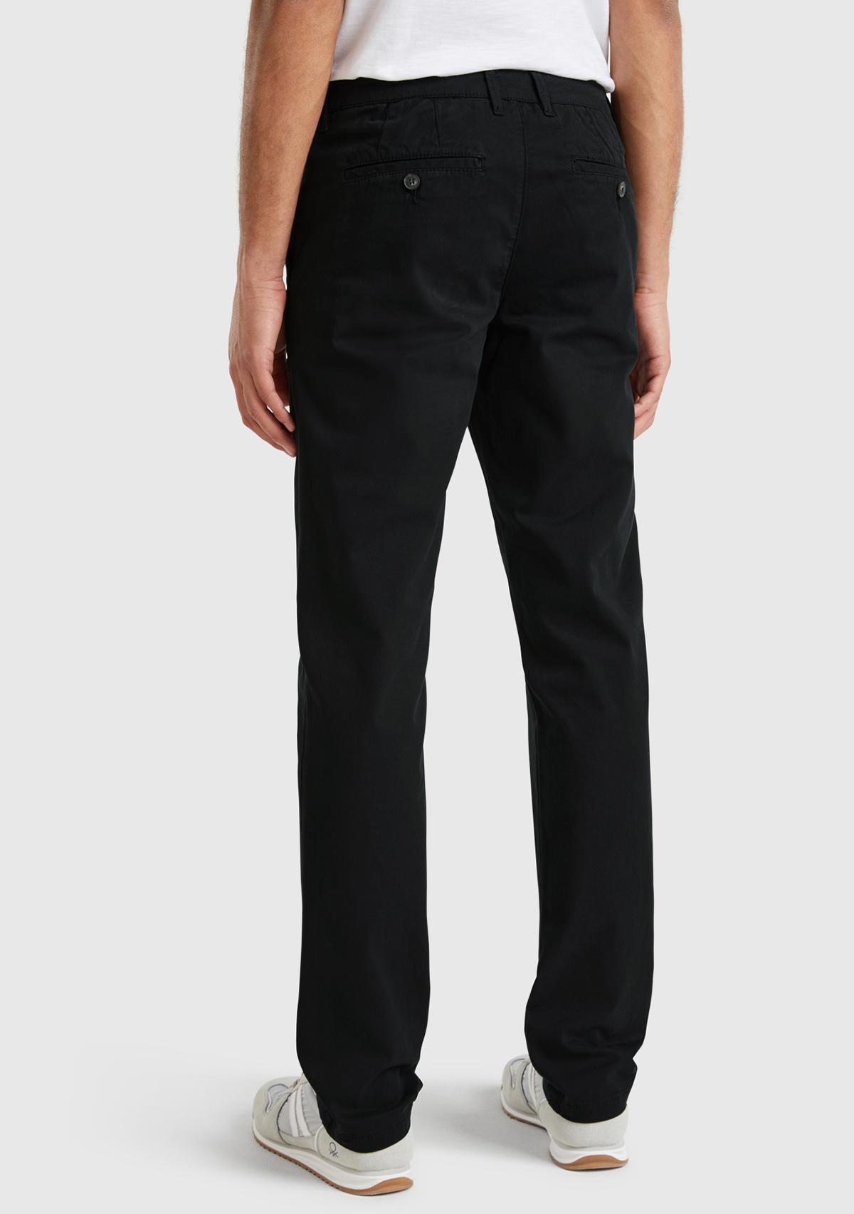 Erkek Siyah Slim Fit Chino Pantolon