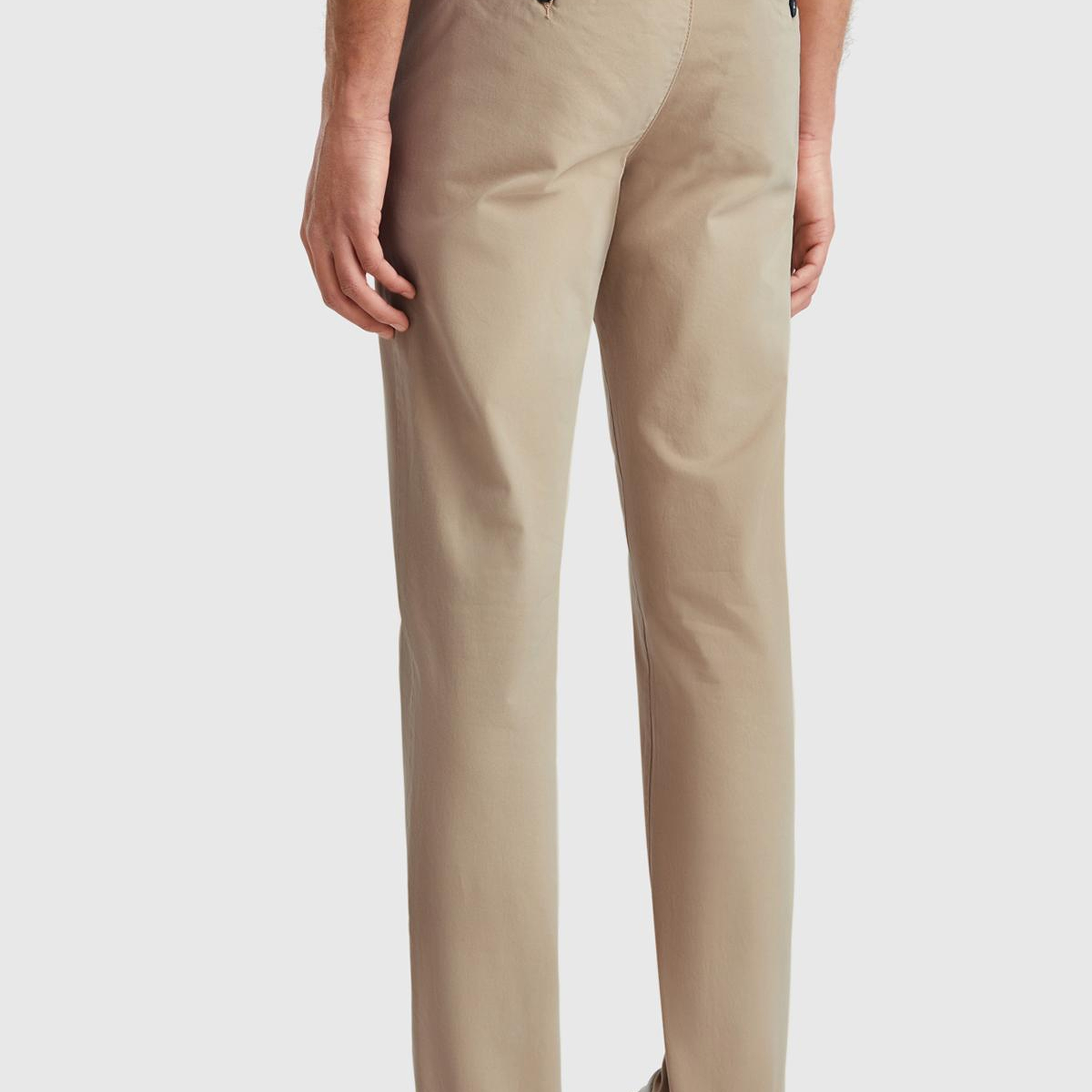 Erkek Bej Slim Fit Chino Pantolon