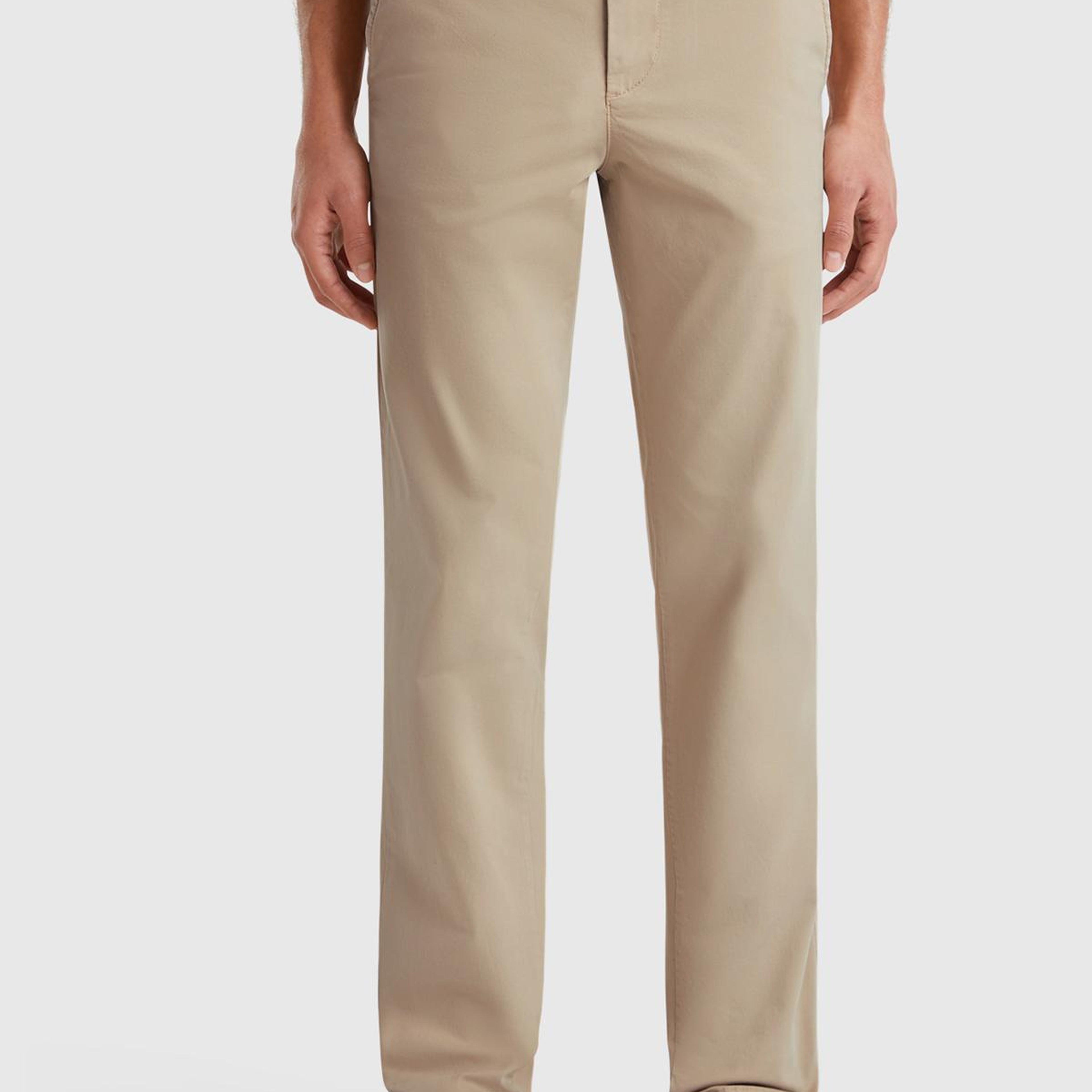 Erkek Bej Slim Fit Chino Pantolon