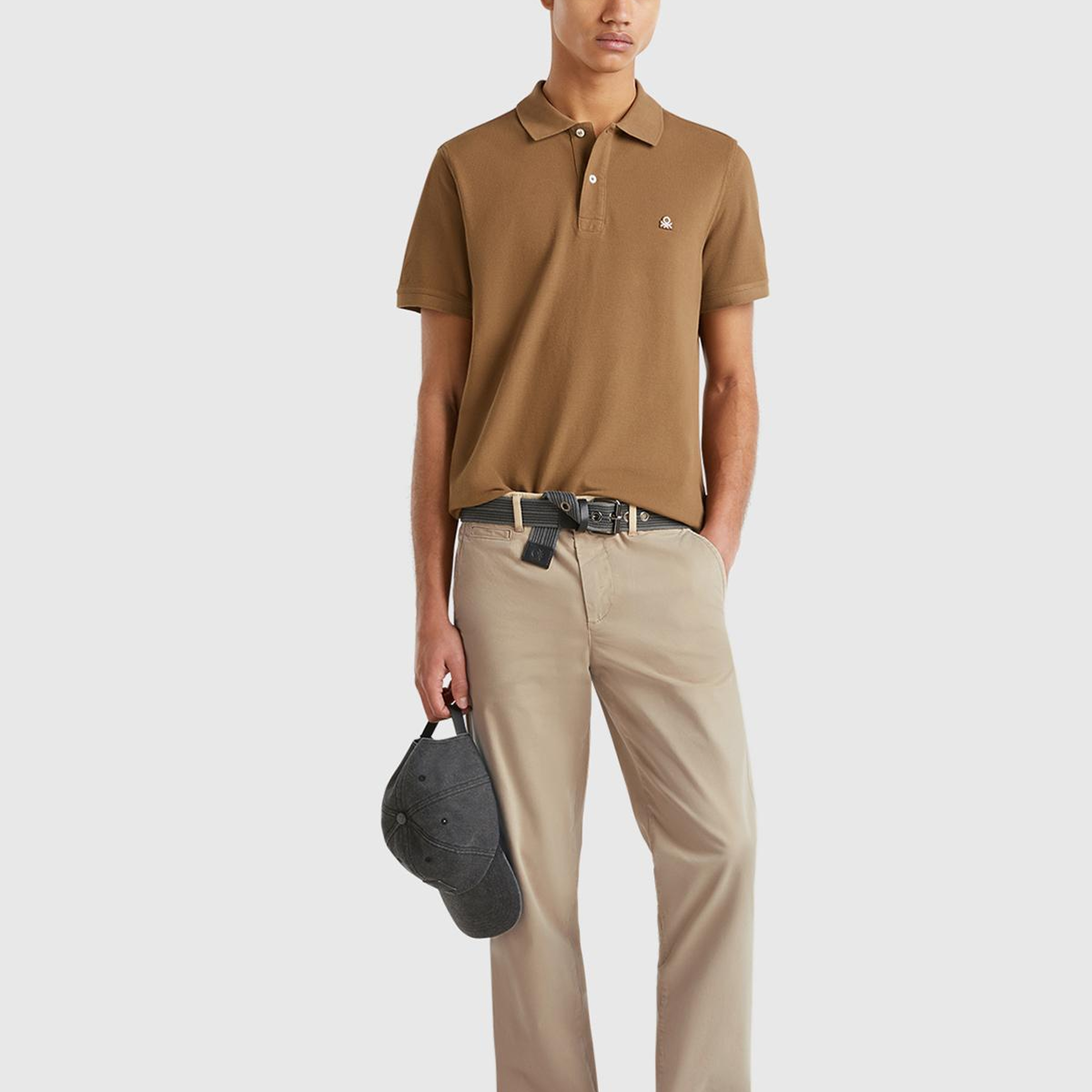 Erkek Bej Slim Fit Chino Pantolon