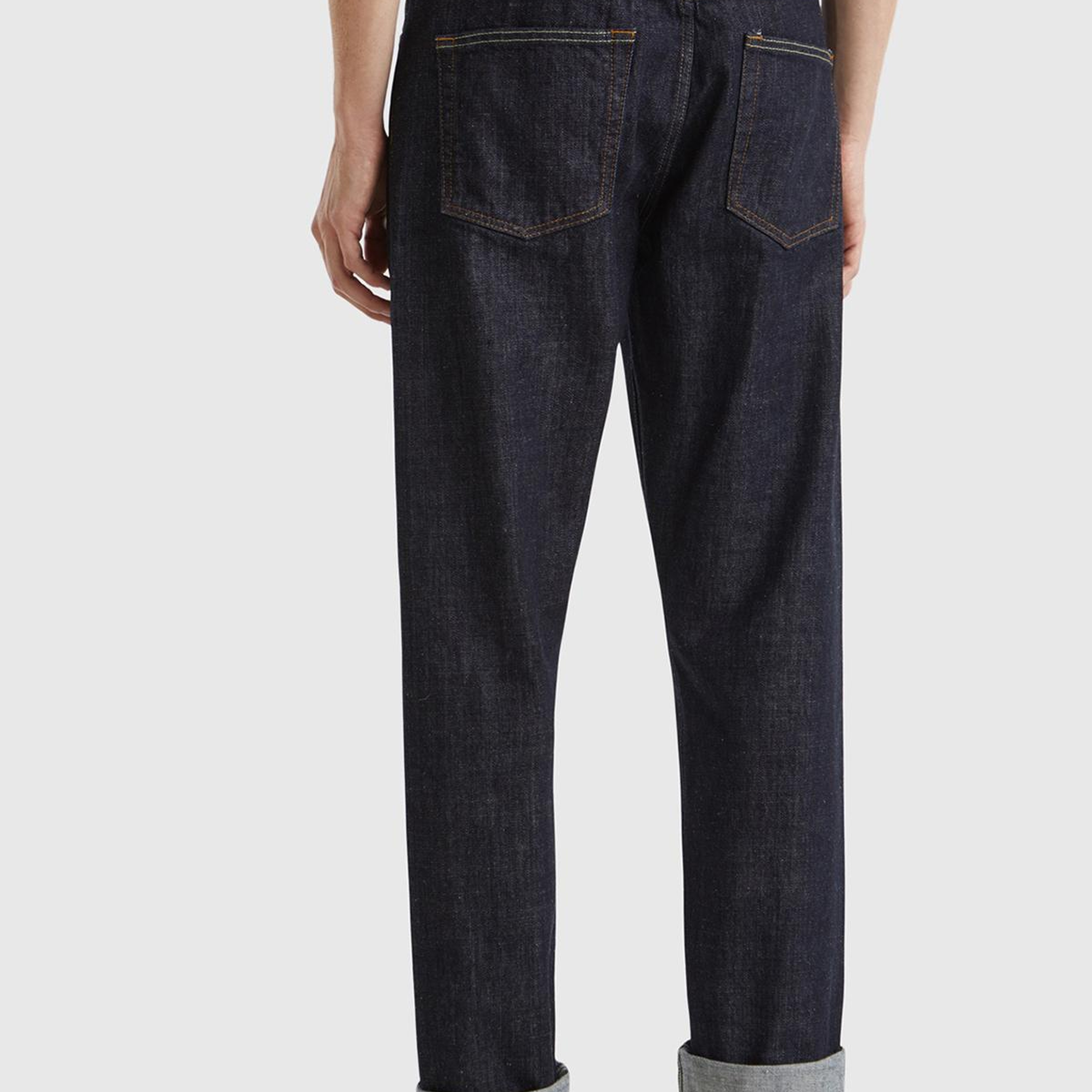 Erkek Antrasit %100 Pamuk Kıvrık Paça Denim Pantolon