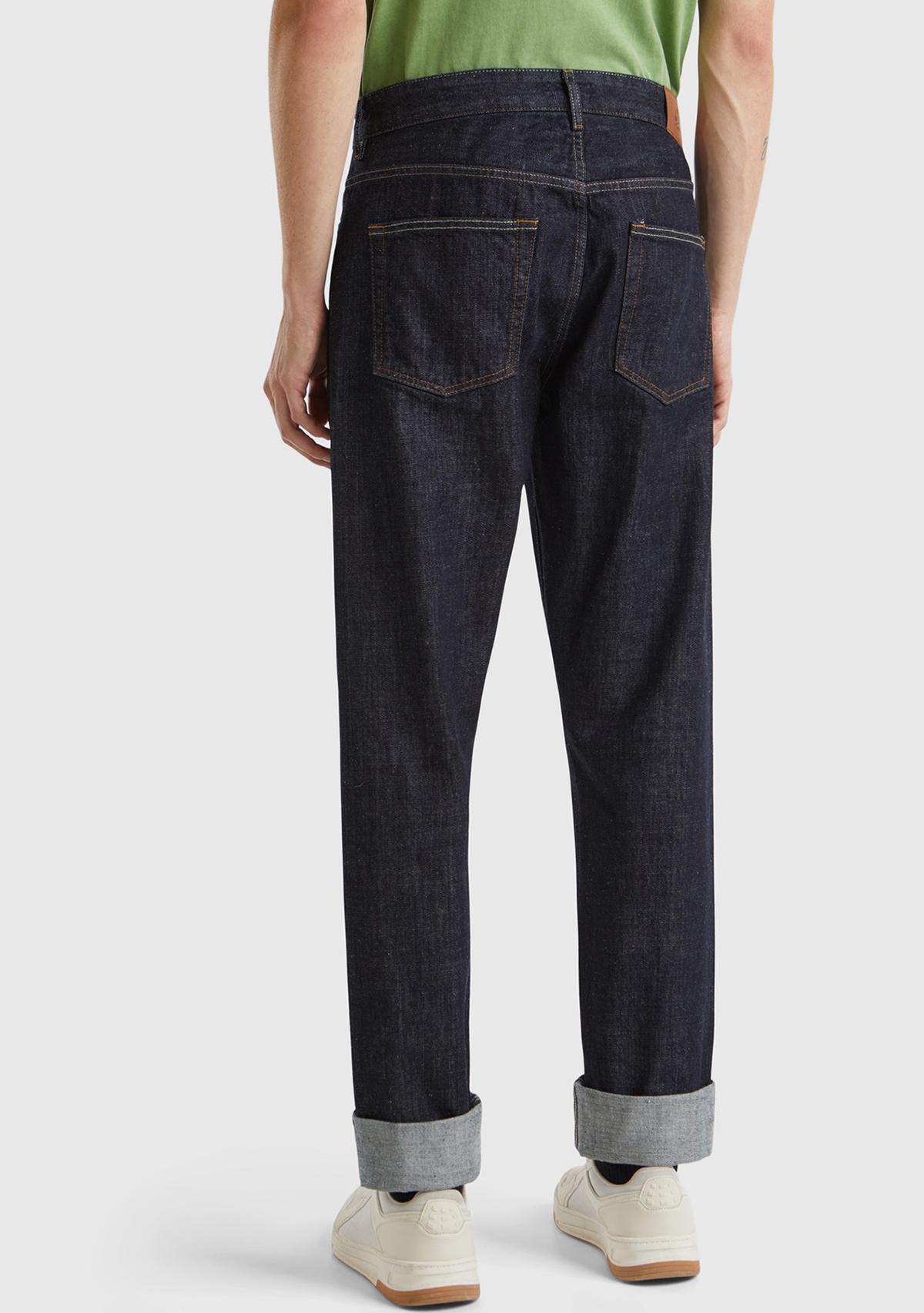 Erkek Antrasit %100 Pamuk Kıvrık Paça Denim Pantolon