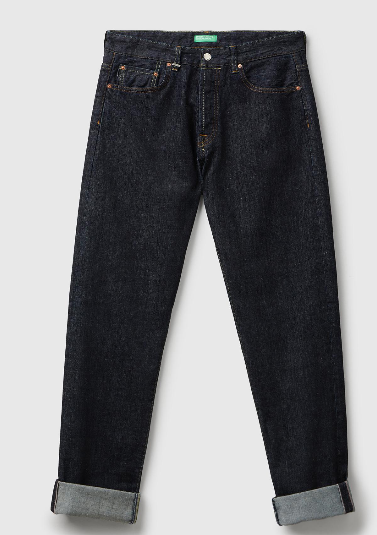 Erkek Antrasit %100 Pamuk Kıvrık Paça Denim Pantolon