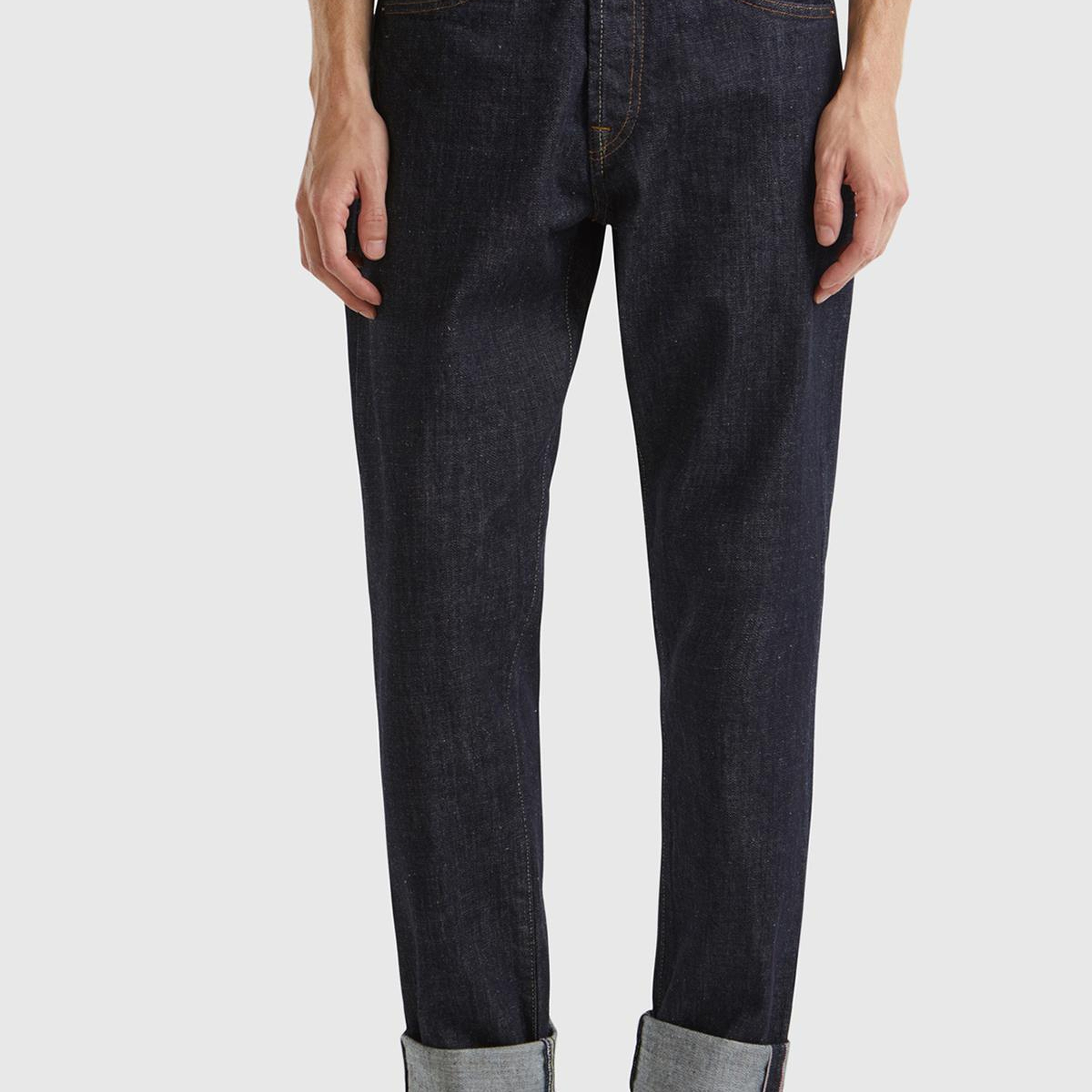 Erkek Antrasit %100 Pamuk Kıvrık Paça Denim Pantolon