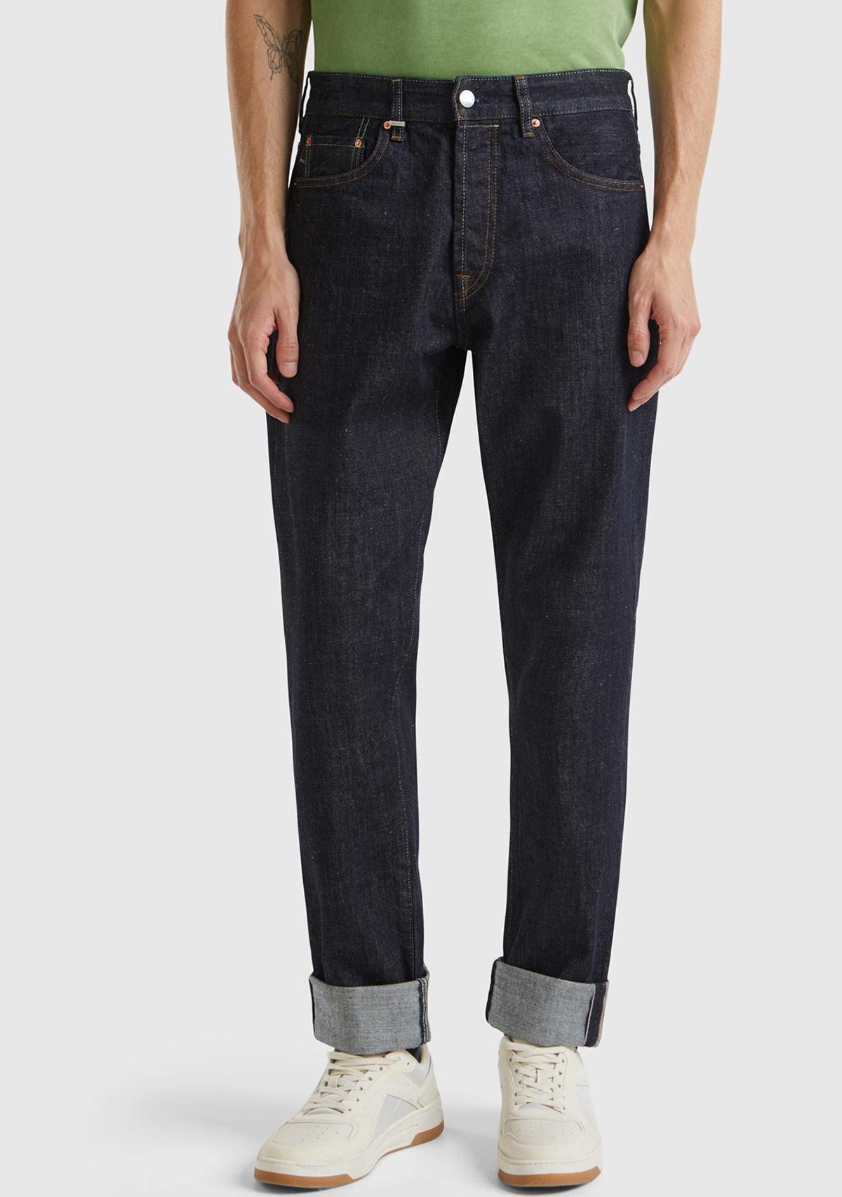 Erkek Antrasit %100 Pamuk Kıvrık Paça Denim Pantolon
