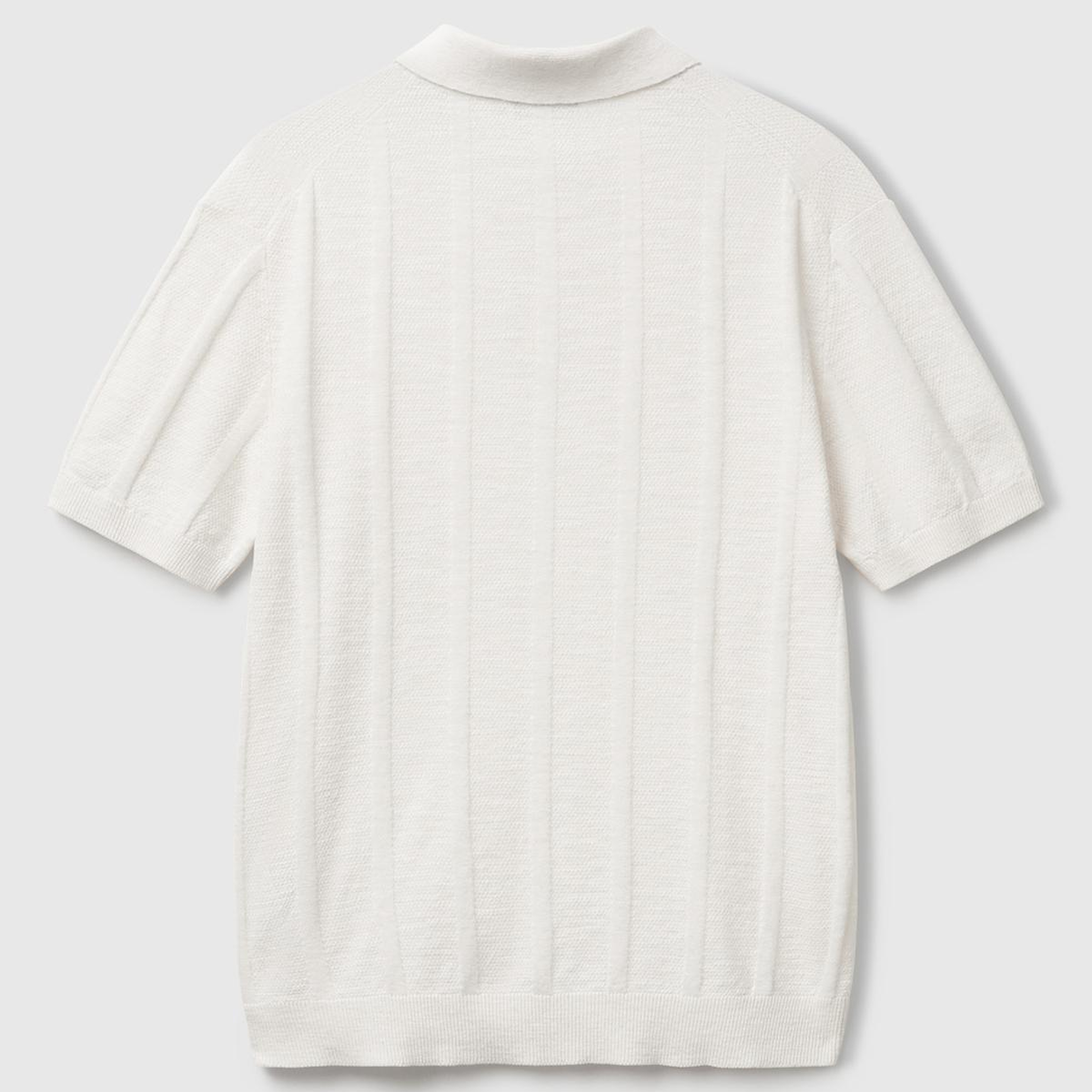 Erkek Krem Keten Pamuk Karışımlı Kontrastlı Düğmeli Regular Fit Triko Polo T-Shirt