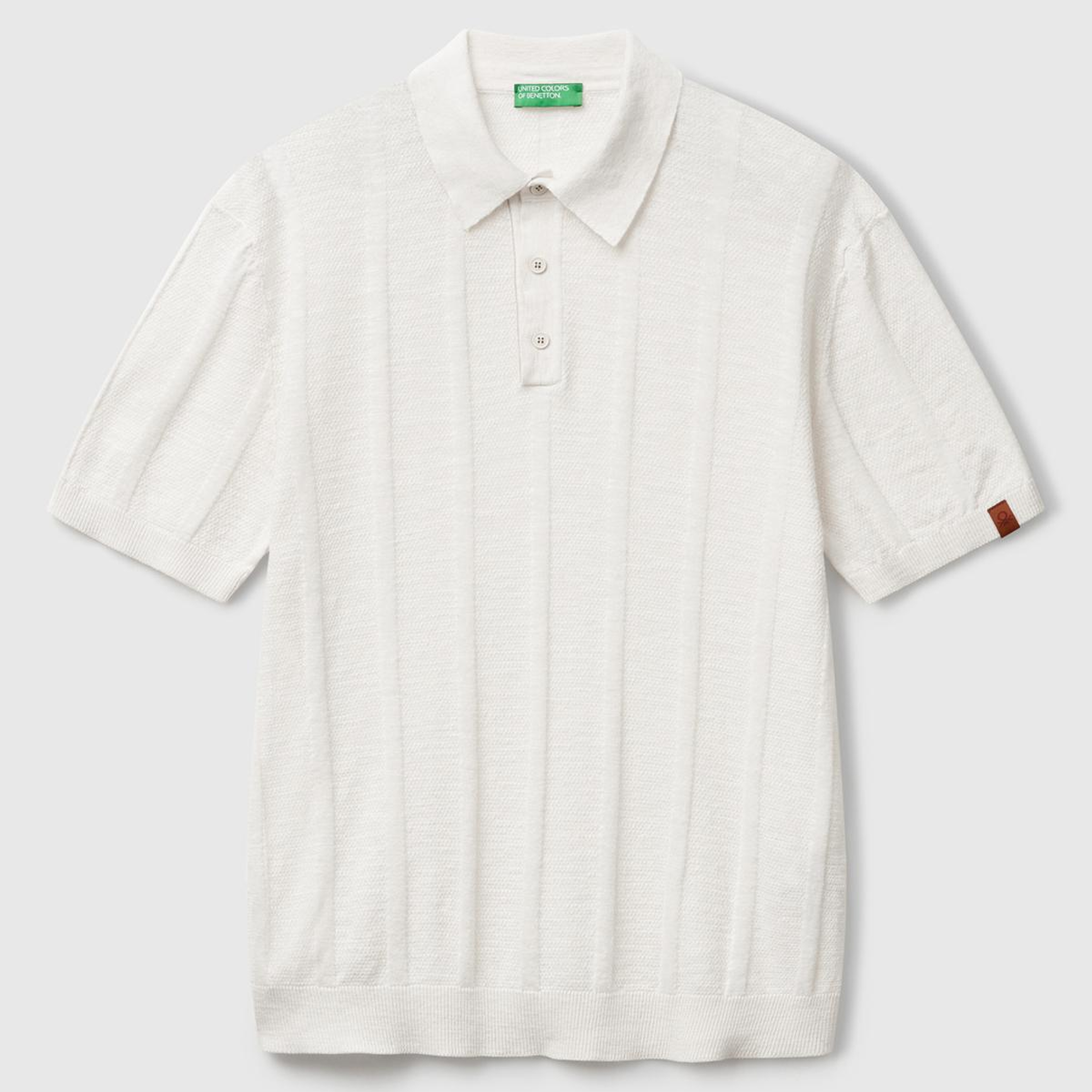 Erkek Krem Keten Pamuk Karışımlı Kontrastlı Düğmeli Regular Fit Triko Polo T-Shirt
