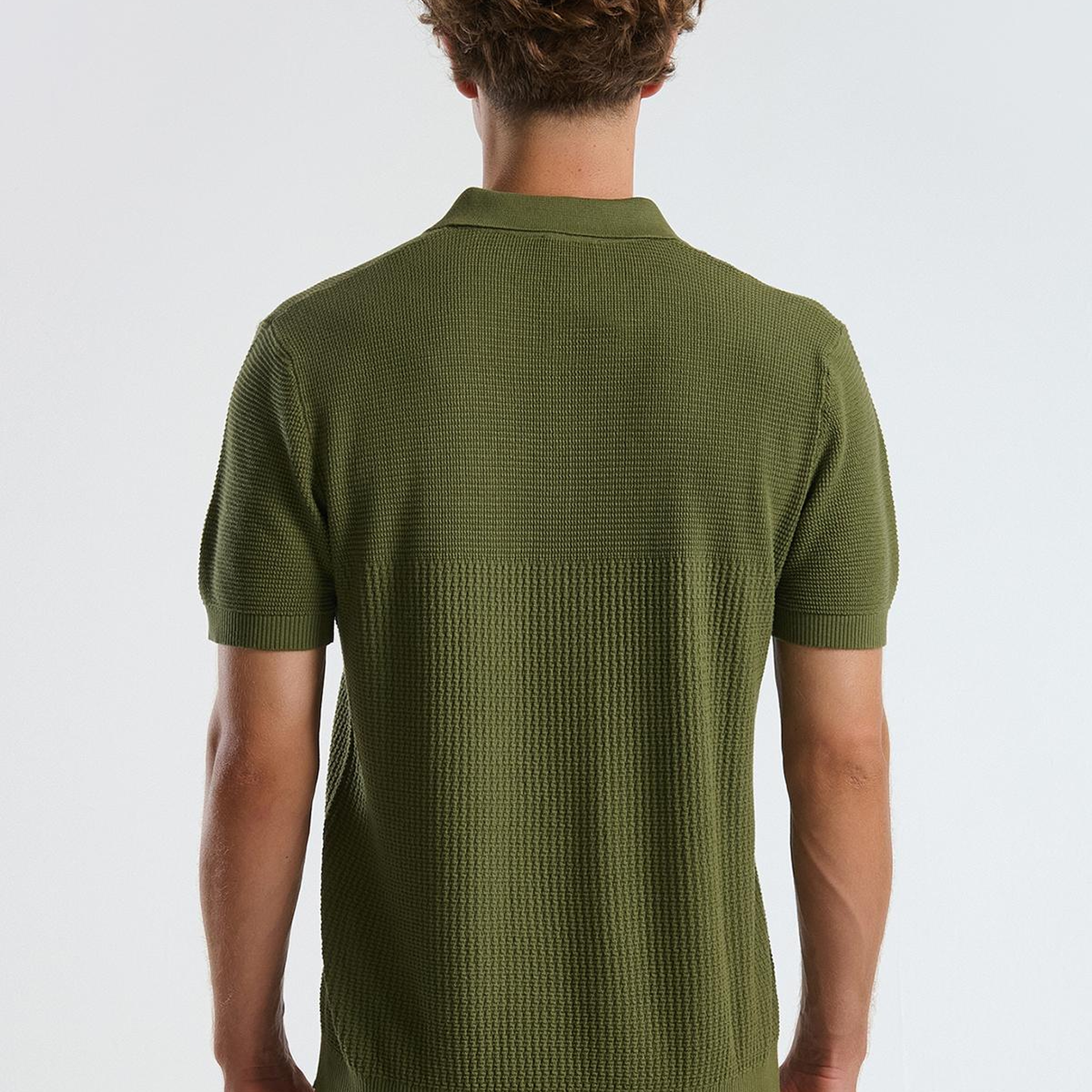 Erkek Haki %100 Koton Regular Fit Triko Polo T-Shirt