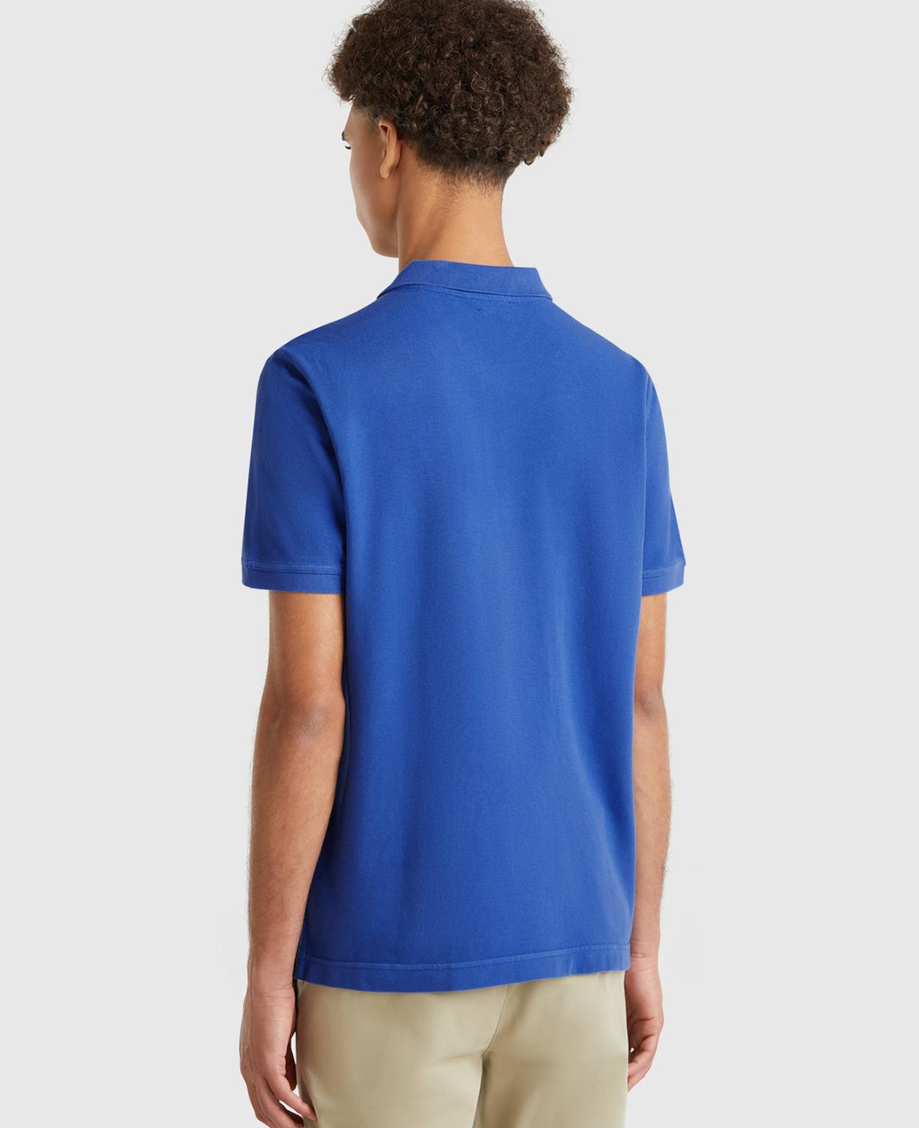 Erkek Saks Mavi Regular Fit Kısa Kollu Polo T-Shirt