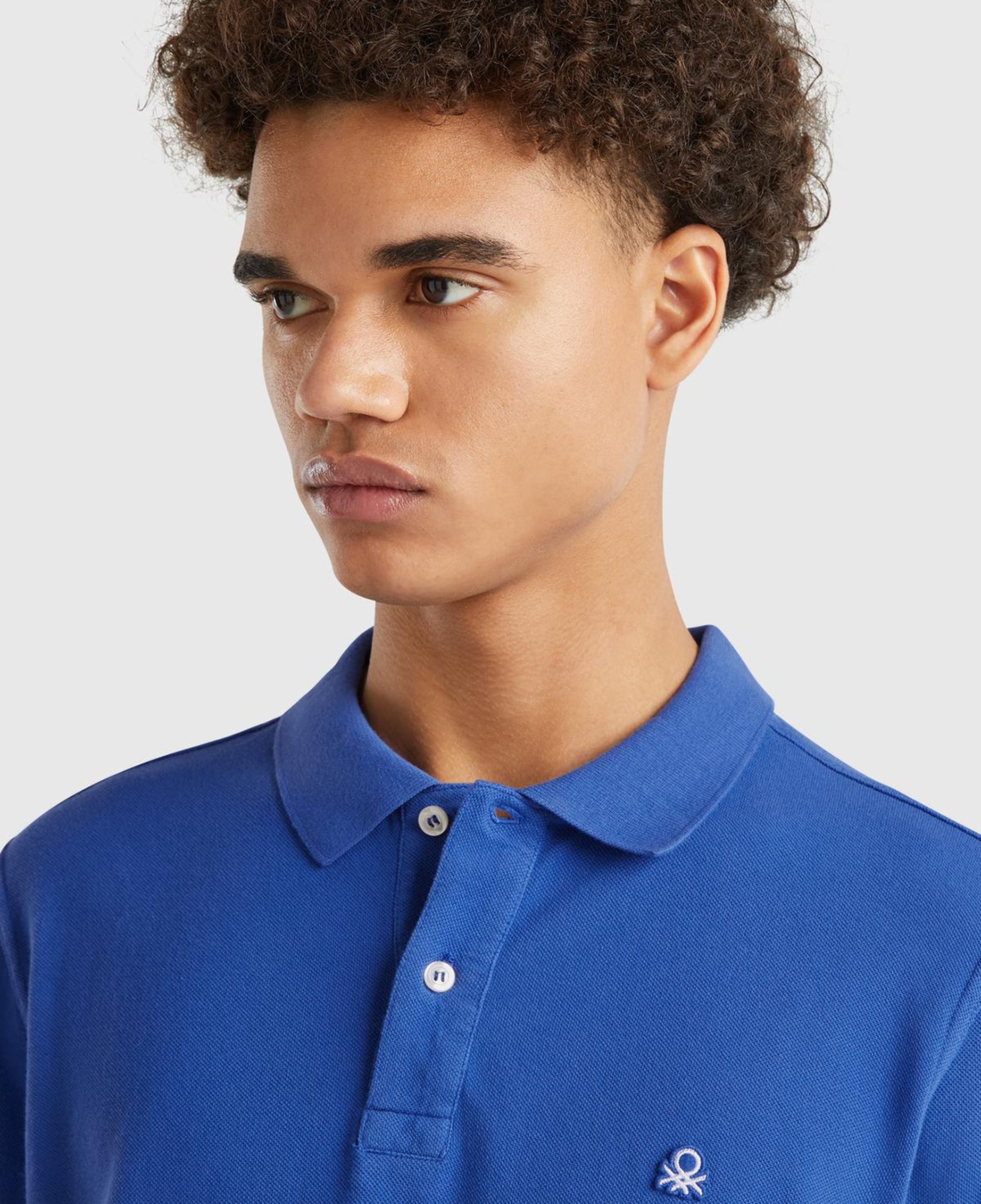 Erkek Saks Mavi Regular Fit Kısa Kollu Polo T-Shirt