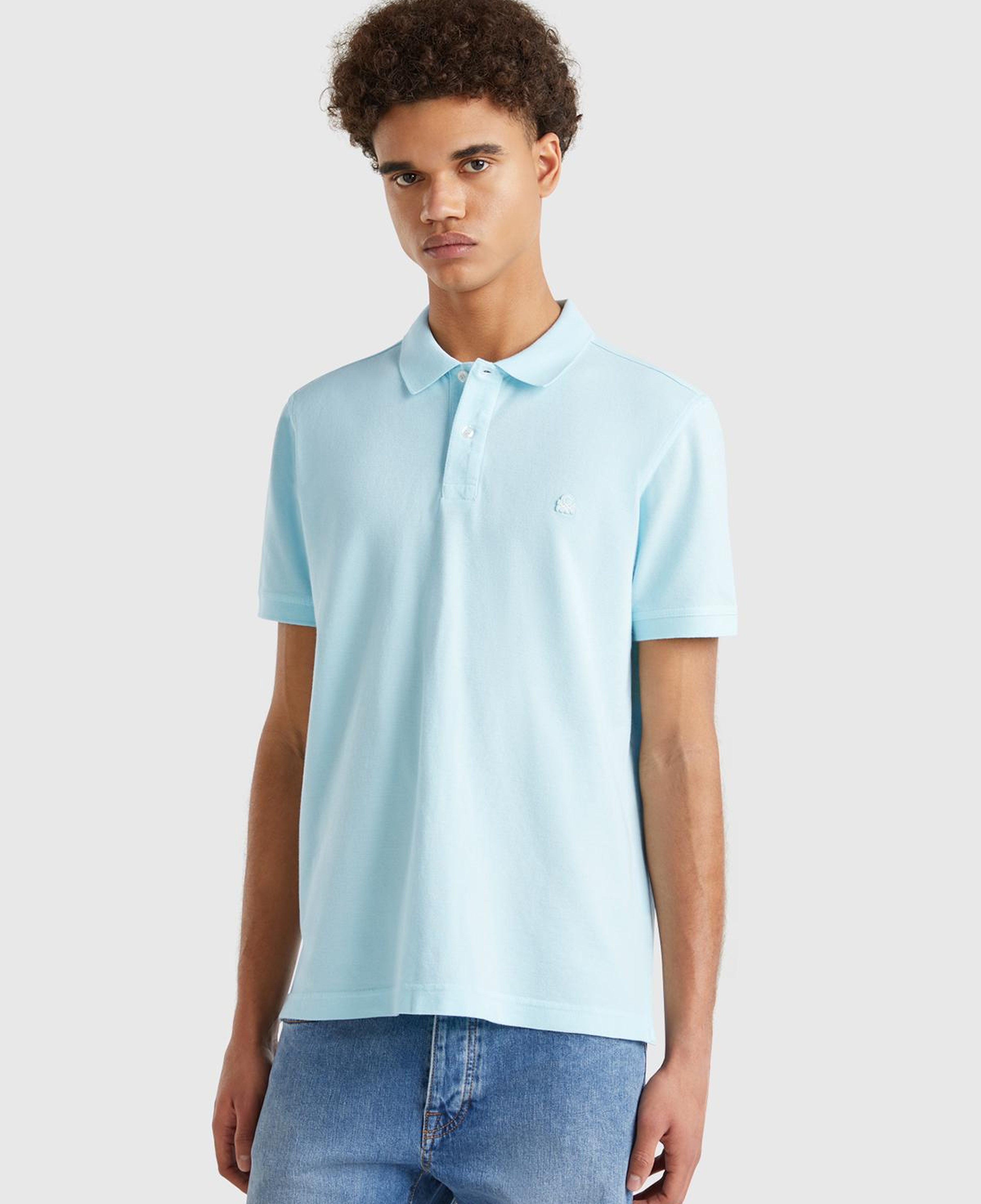 Erkek Turkuaz Regular Fit Kısa Kollu Polo T-Shirt