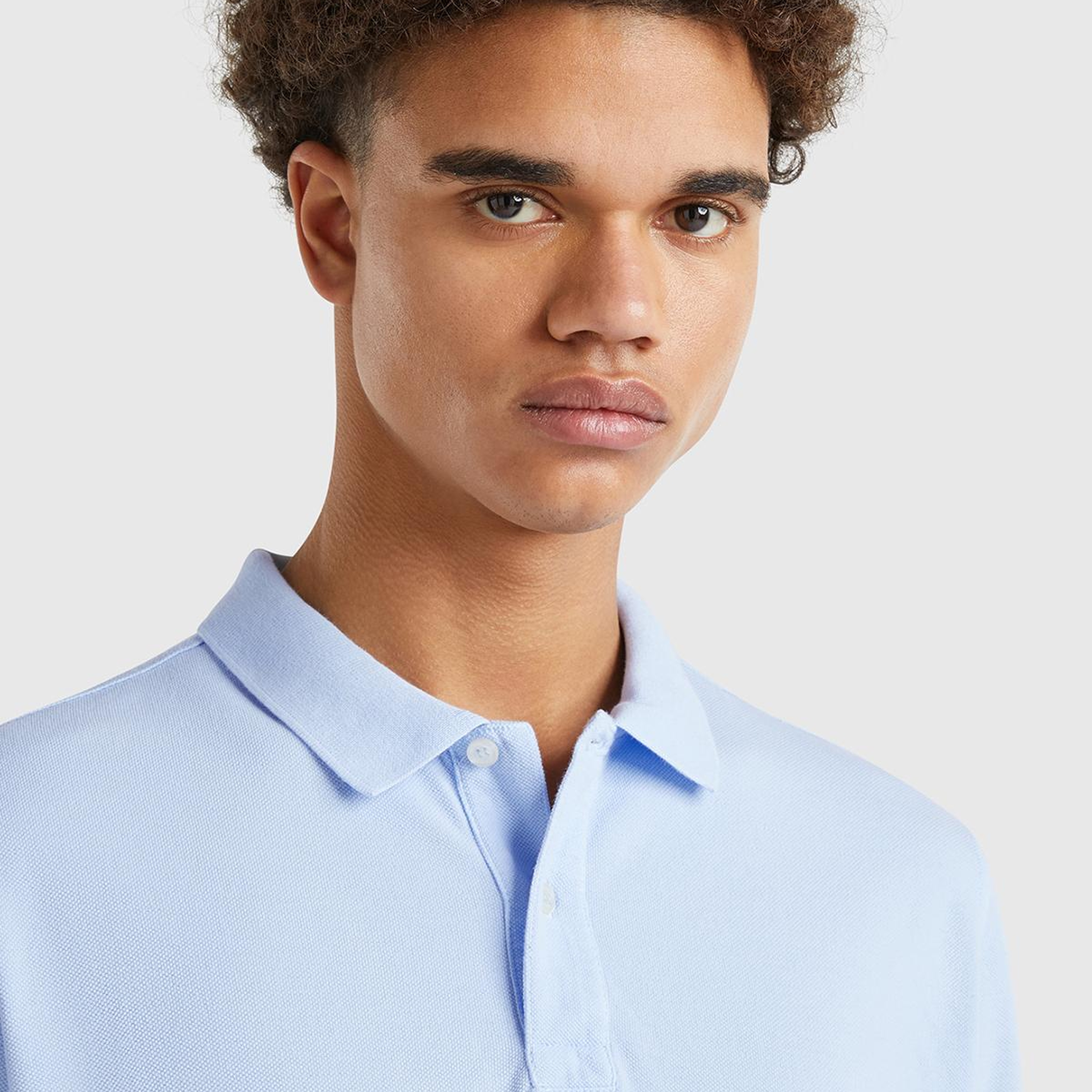 Erkek Açık Mavi Regular Fit Kısa Kollu Polo T-Shirt