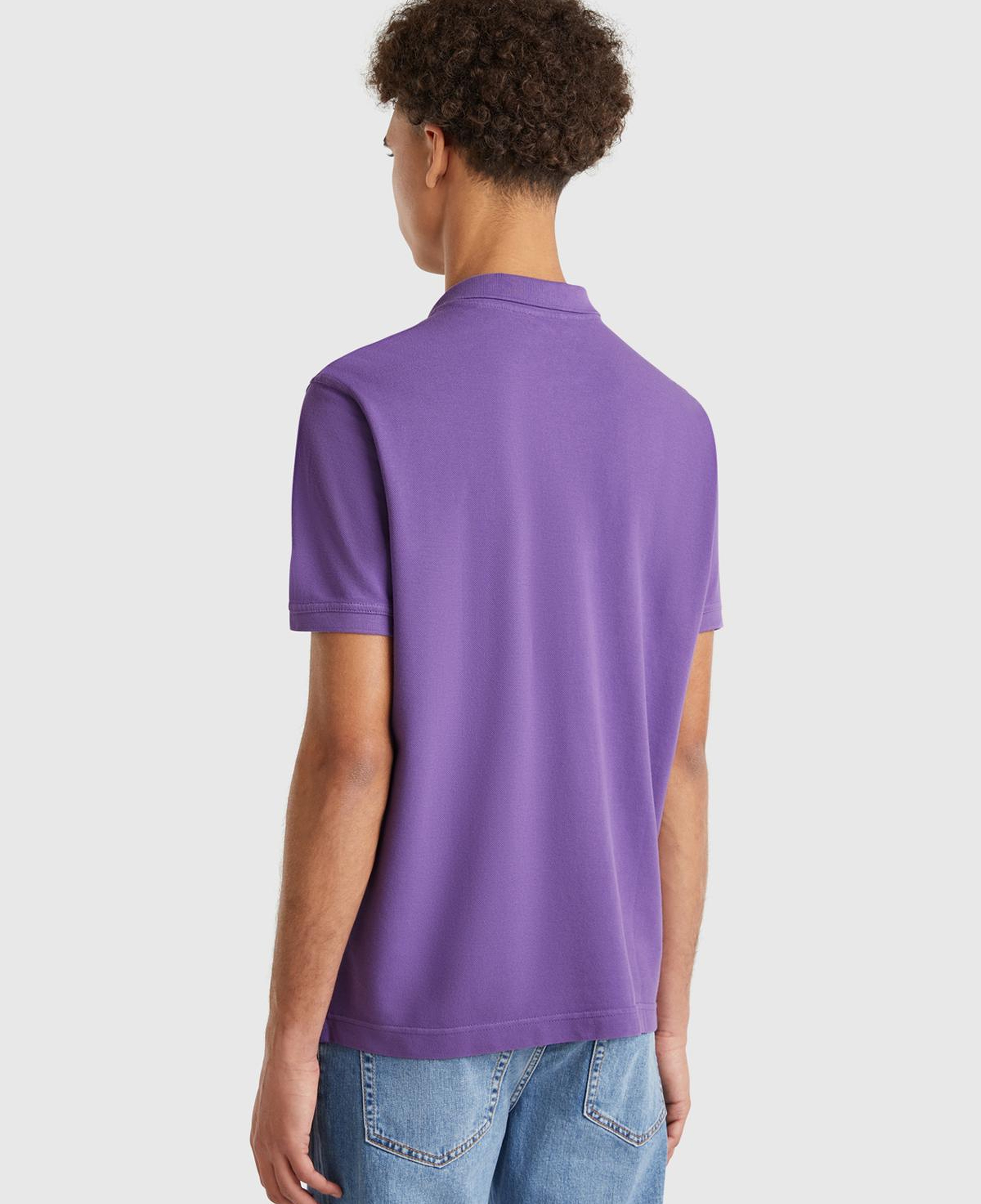 Erkek Lavanta Moru Regular Fit Kısa Kollu Polo T-Shirt