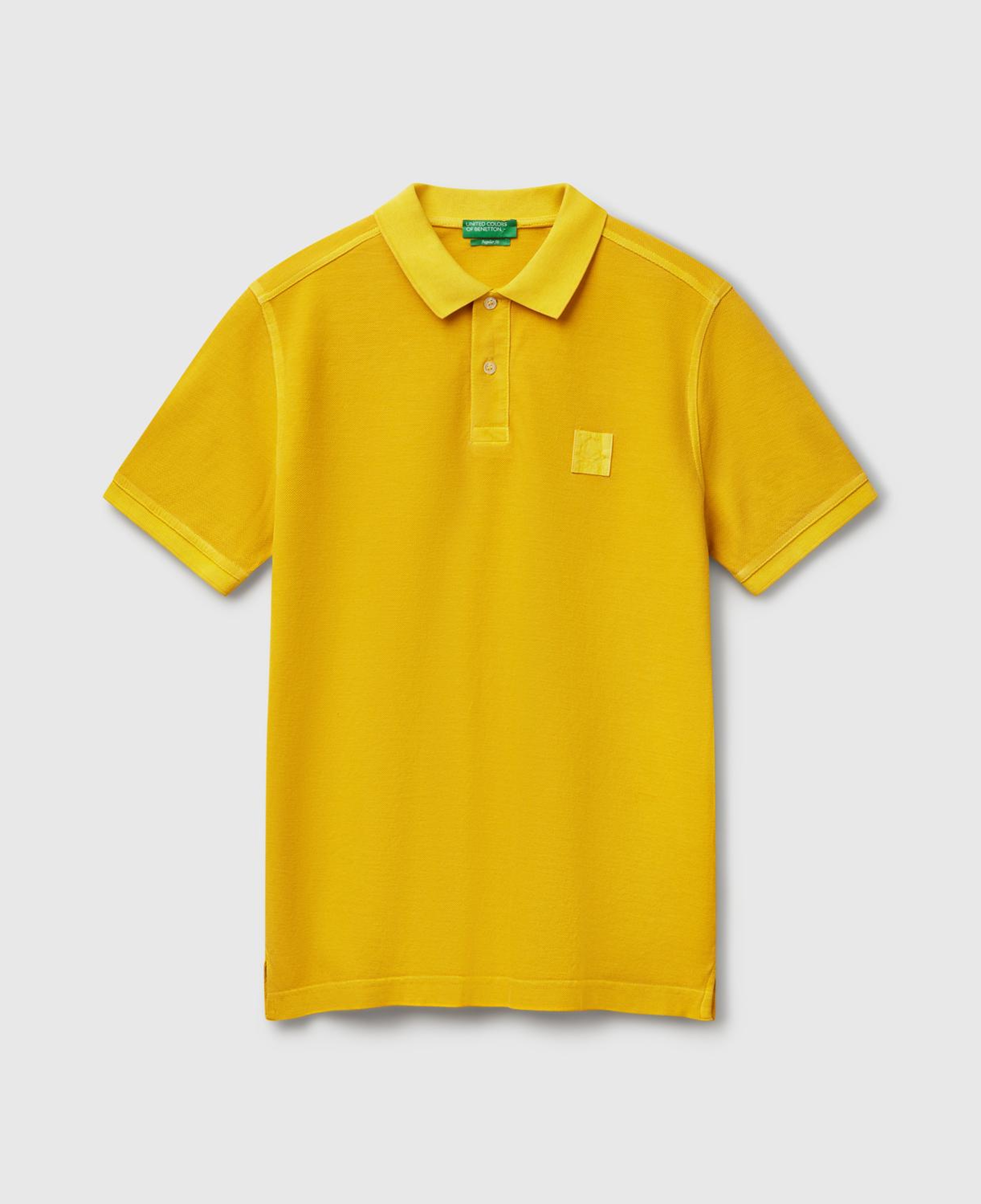 Erkek Sarı %100 Organik Koton Regular Fit Polo T-Shirt