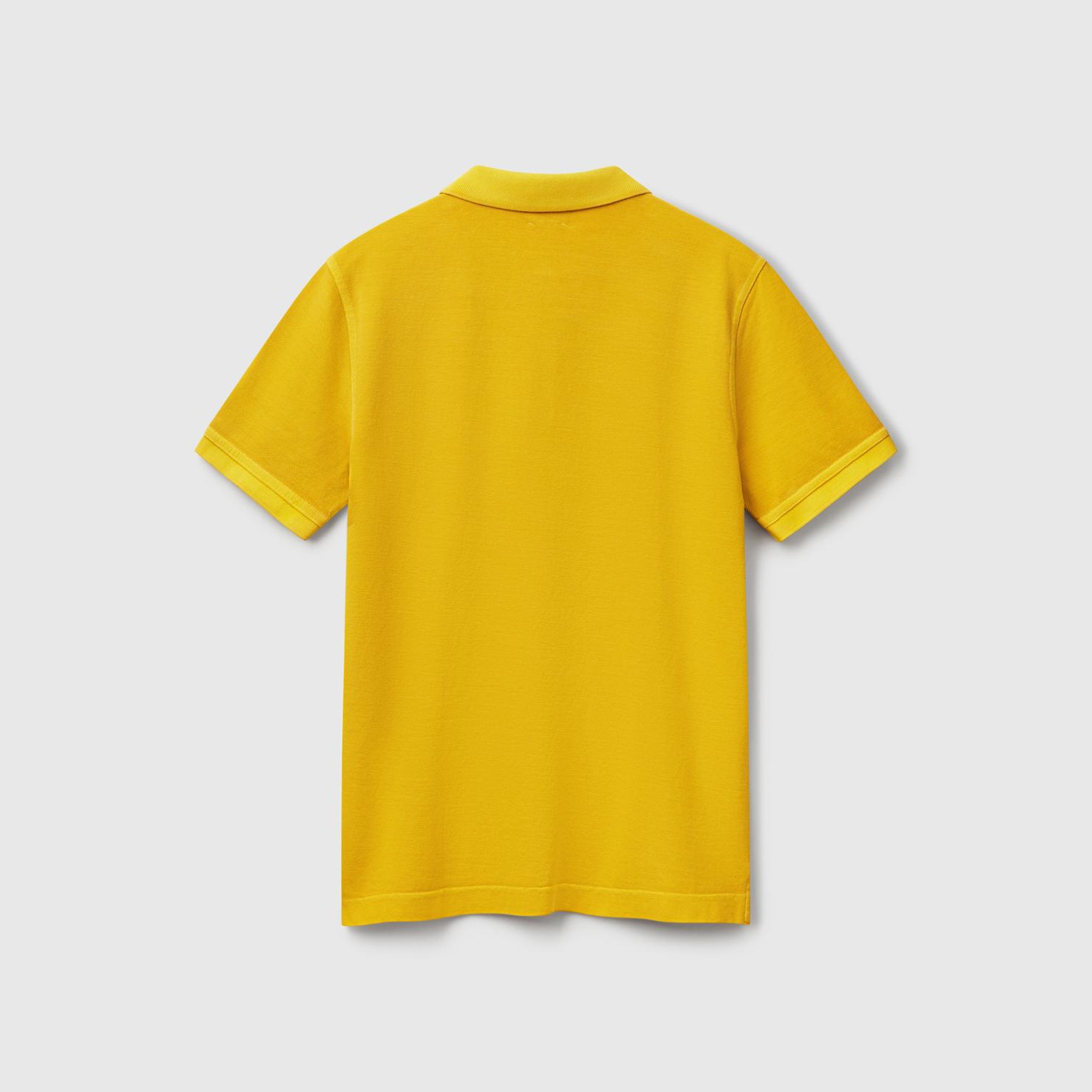 Erkek Sarı %100 Organik Koton Regular Fit Polo T-Shirt