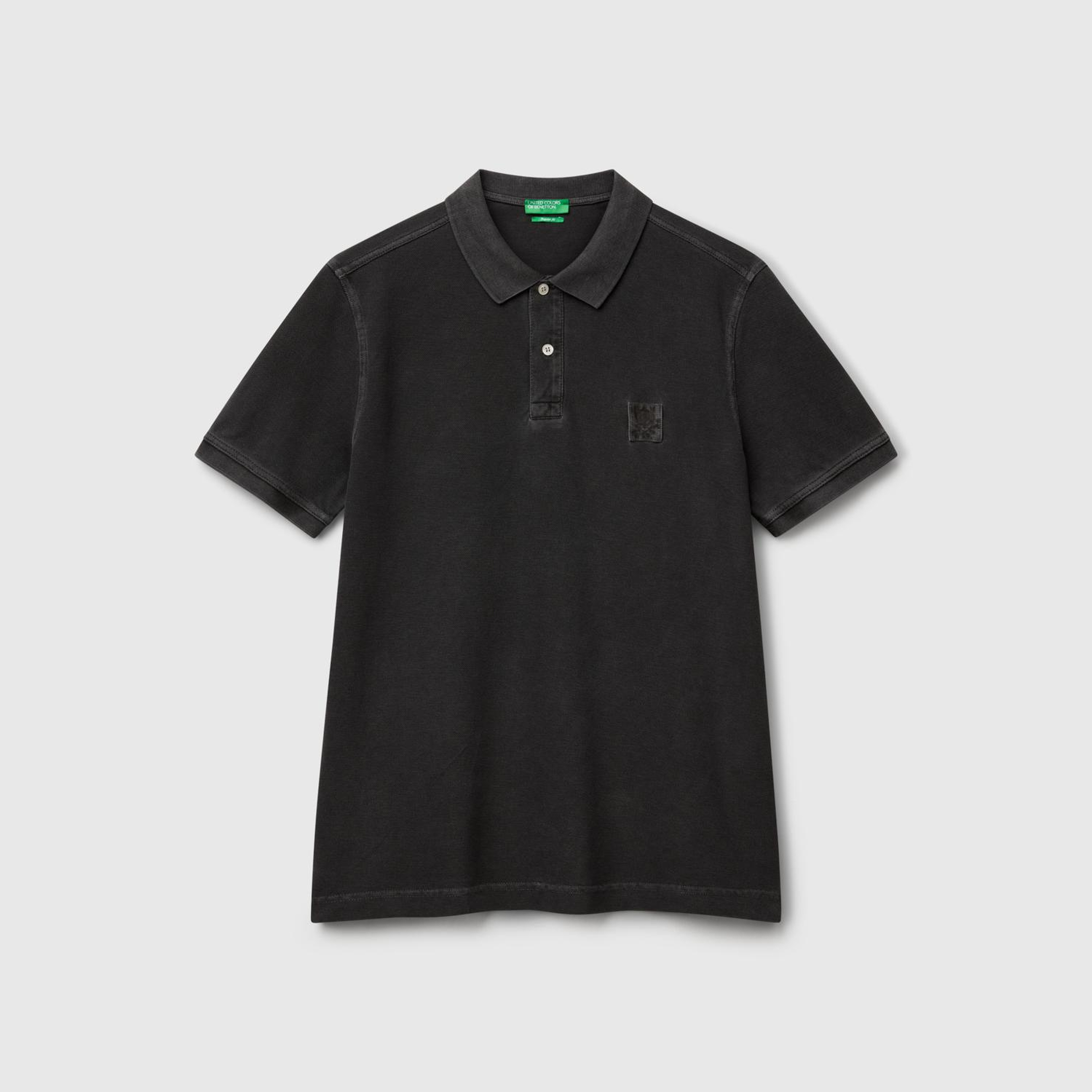 Erkek Siyah %100 Organik Koton Regular Fit Polo T-Shirt