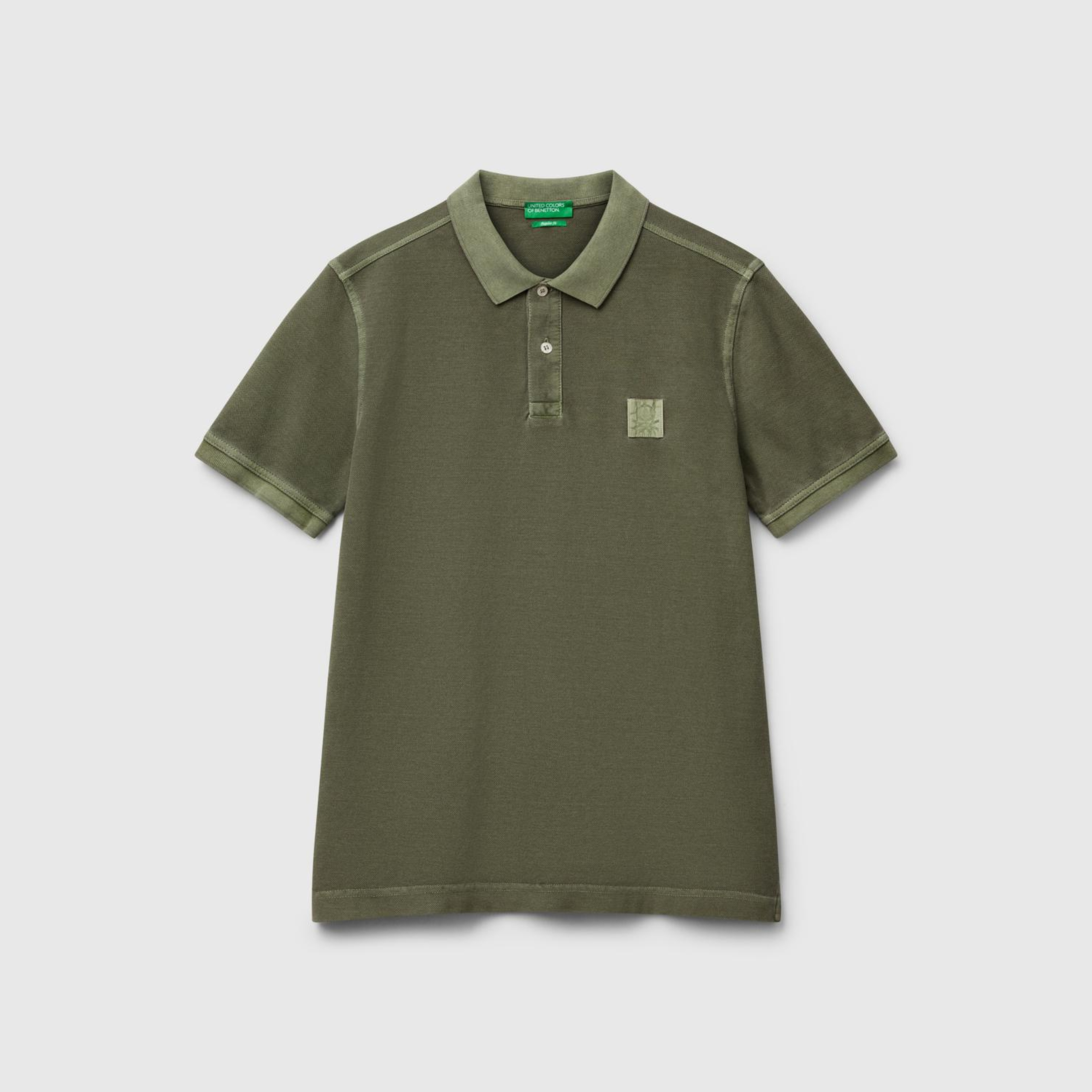 Erkek Haki %100 Organik Koton Regular Fit Polo T-Shirt