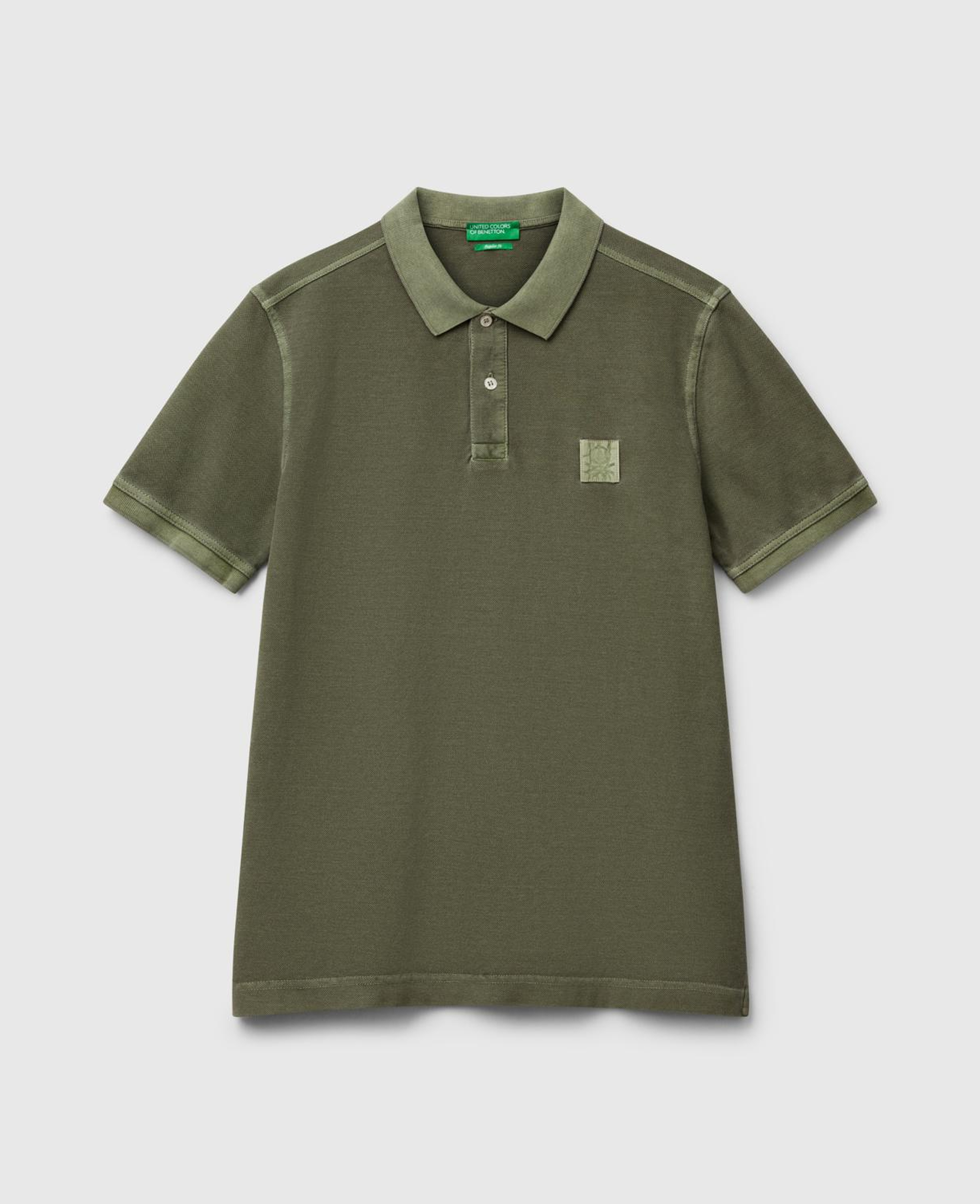 Erkek Haki %100 Organik Koton Regular Fit Polo T-Shirt