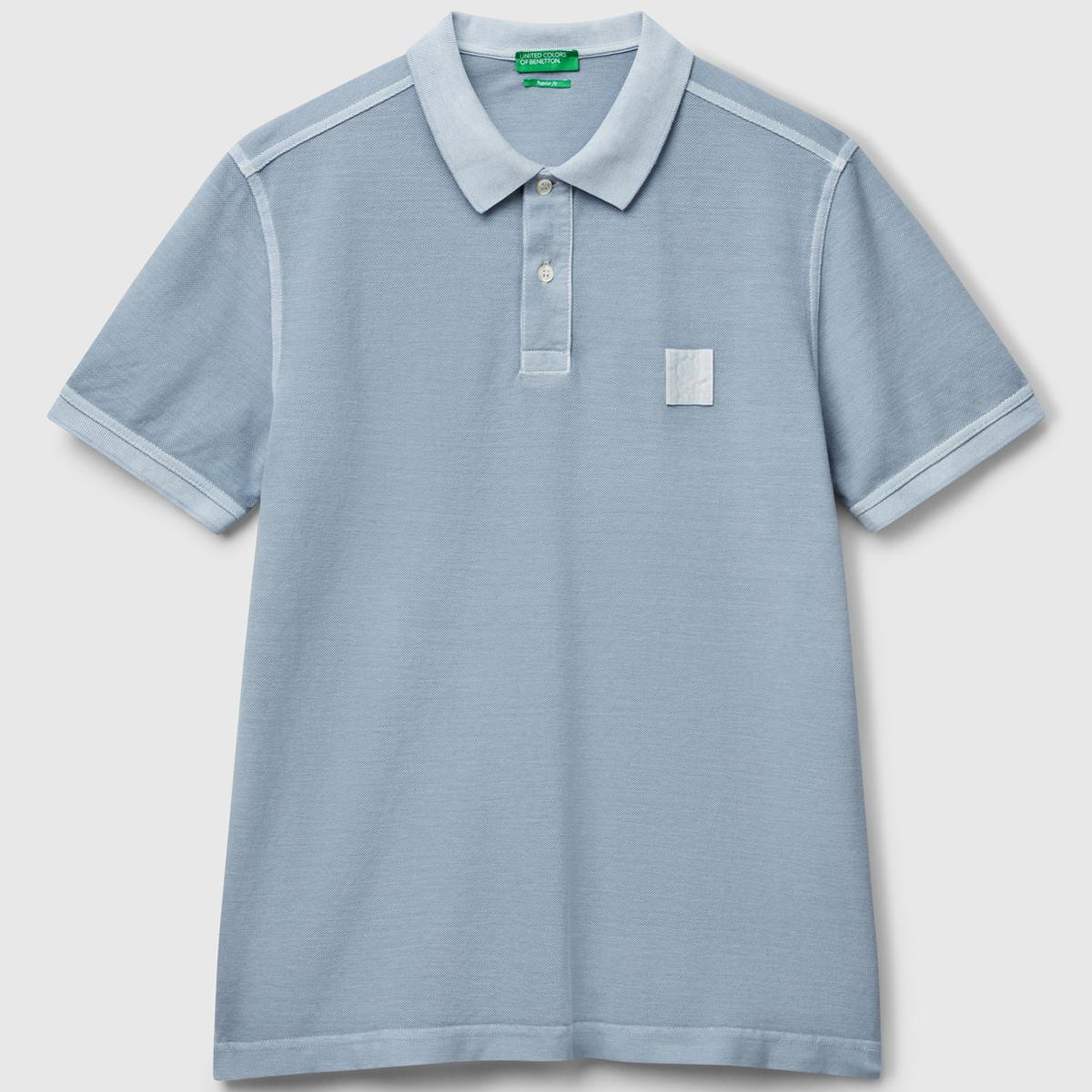 Erkek Açık Mavi %100 Organik Koton Regular Fit Polo T-Shirt