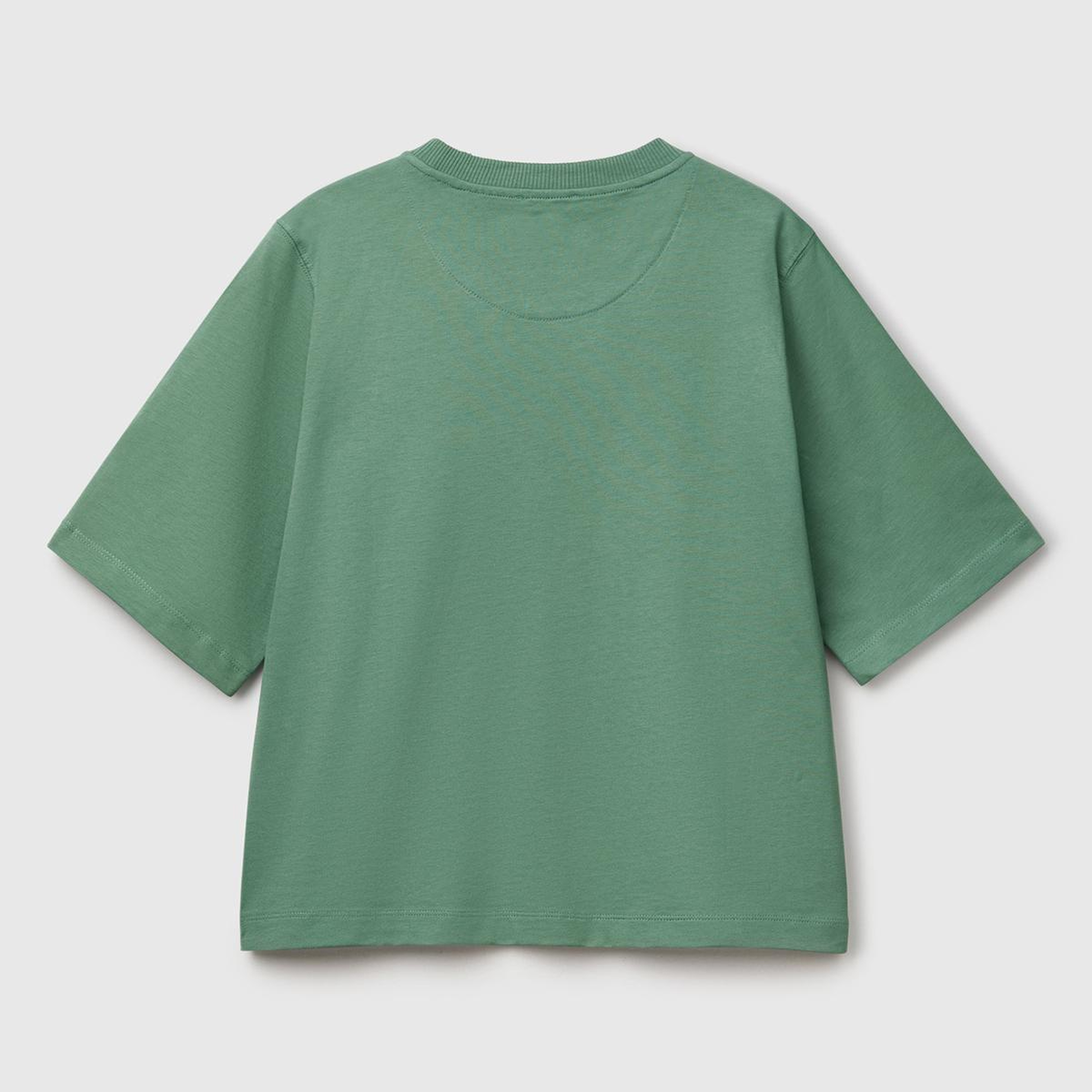 Kadın Açık Yeşil %100 Koton Boxy Fit T-Shirt