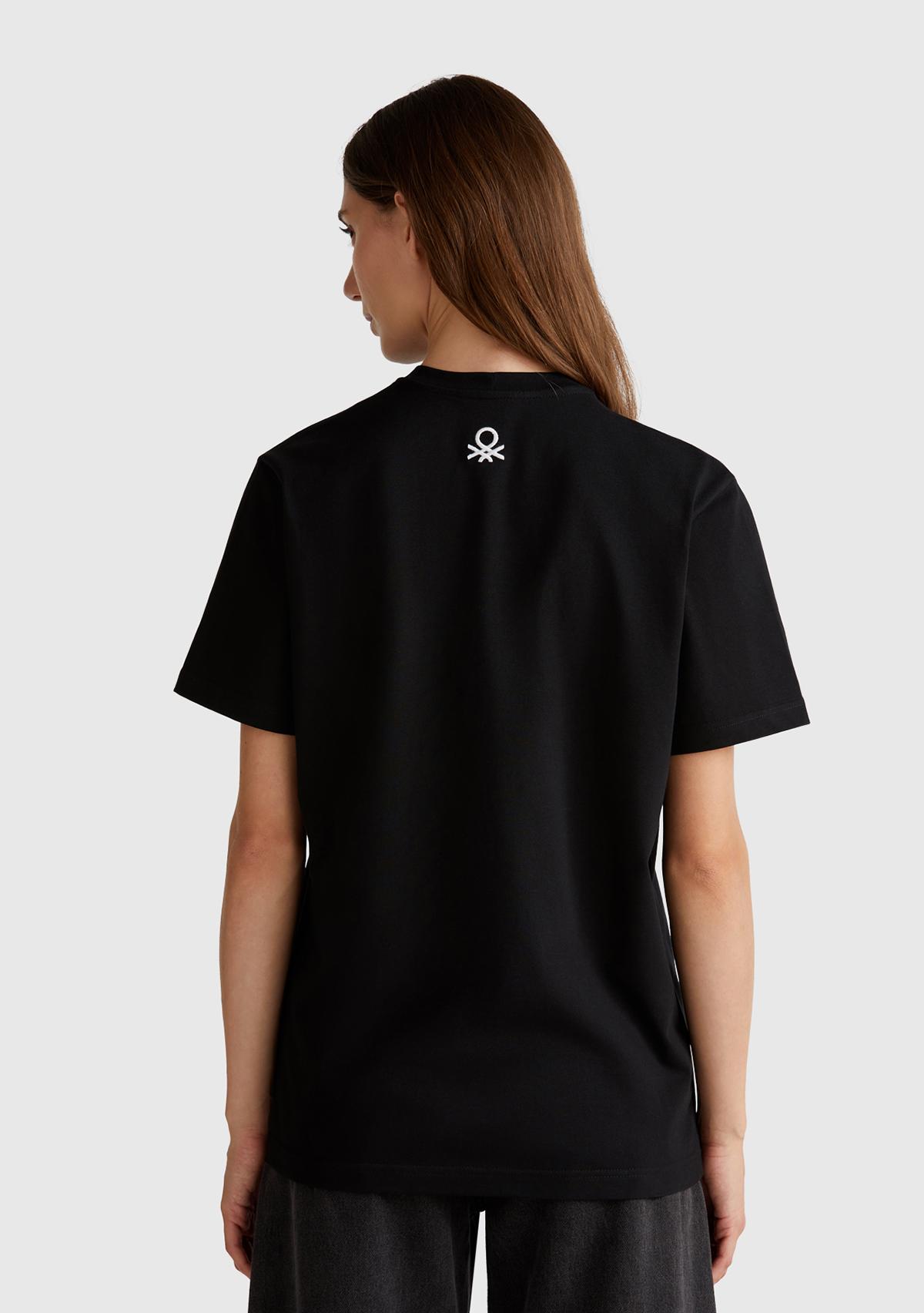Unisex Siyah %100 Koton Oliviero Toscani Fotoğraf Baskılı T-Shirt