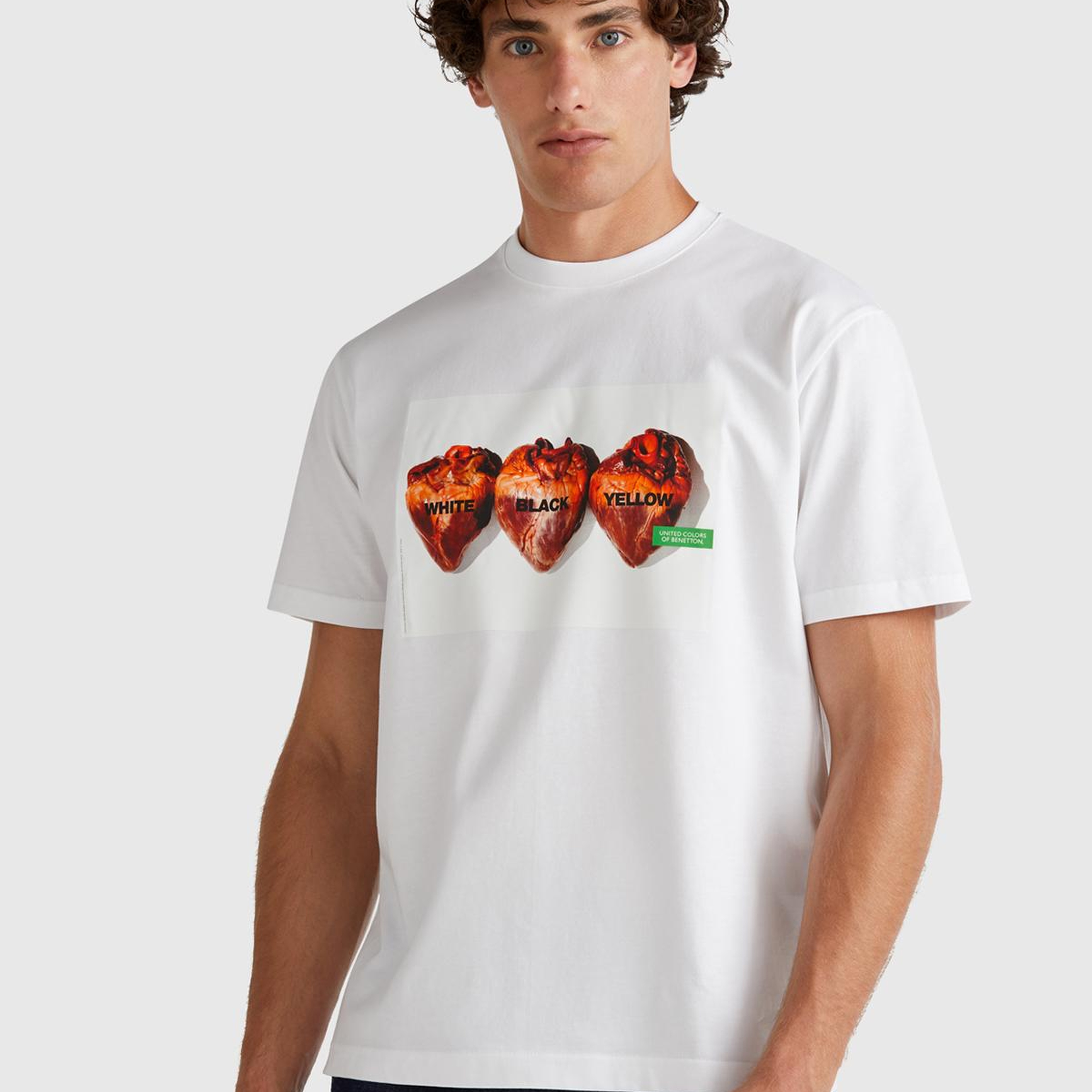 Unisex Beyaz Mix %100 Koton Oliviero Toscani Fotoğraf Baskılı T-Shirt