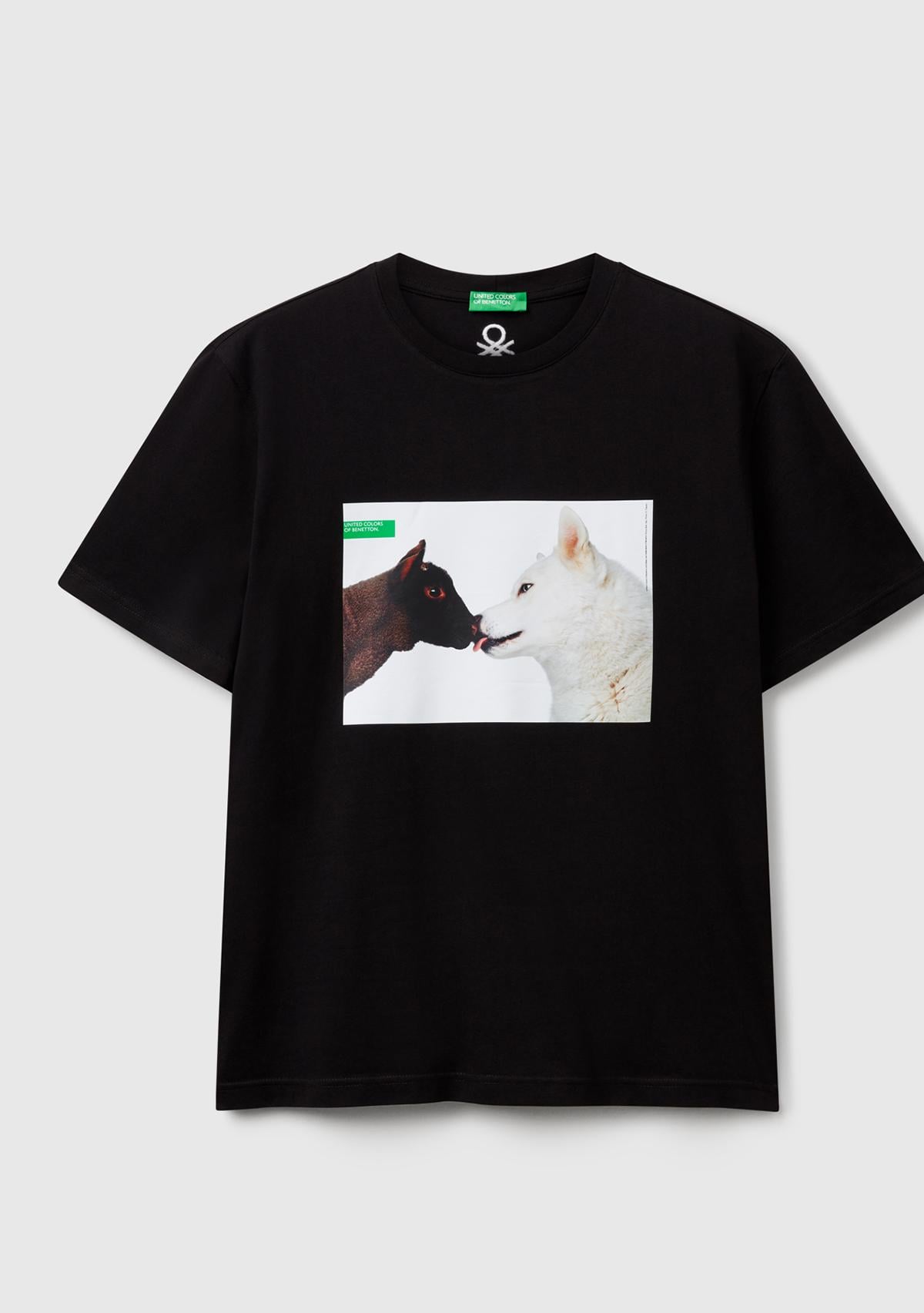Unisex Siyah Mix %100 Koton Oliviero Toscani Fotoğraf Baskılı T-Shirt