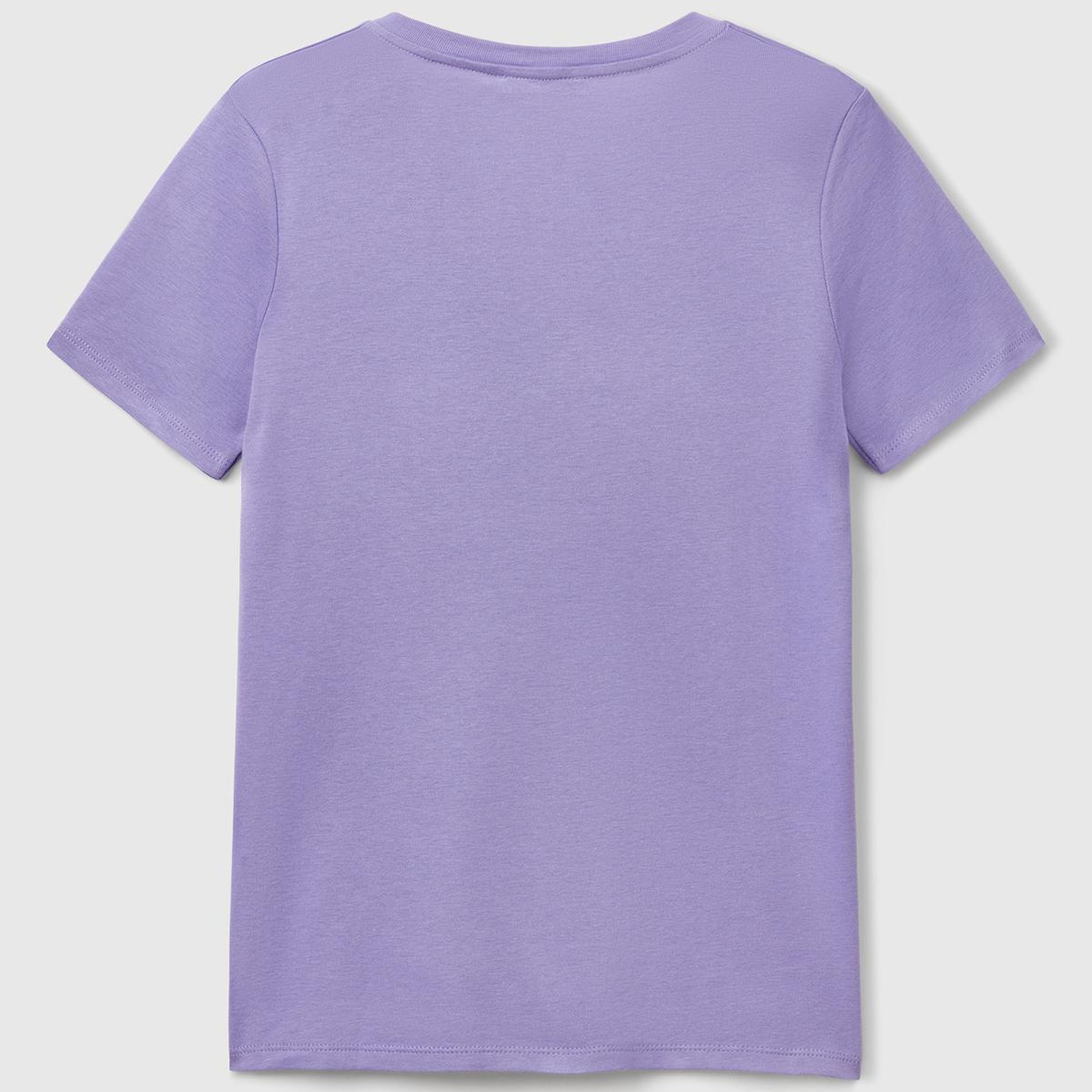 Kadın Mor %100 Pamuk V Yaka Basic T-Shirt