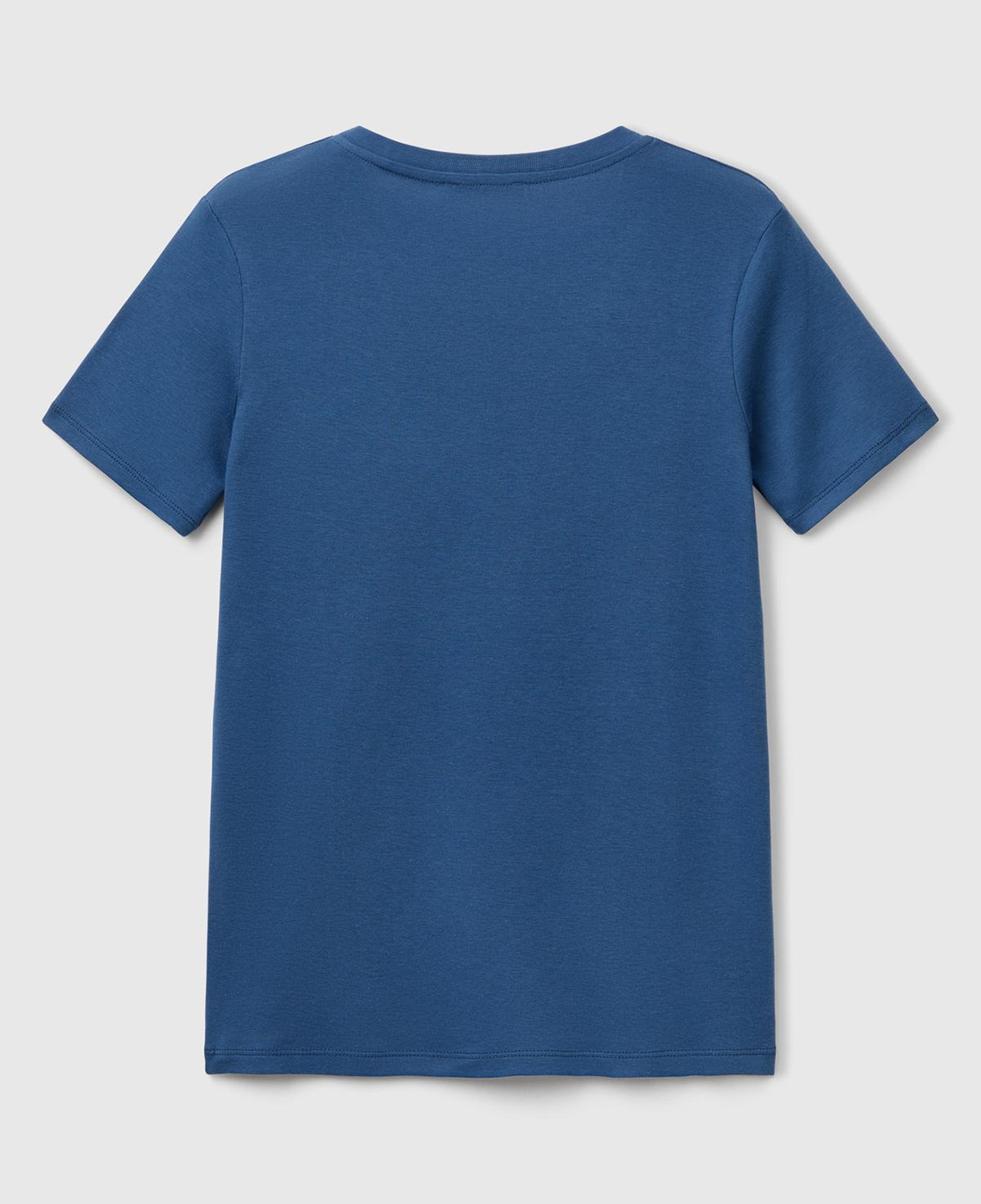 Kadın Denim %100 Pamuk V Yaka Basic T-Shirt