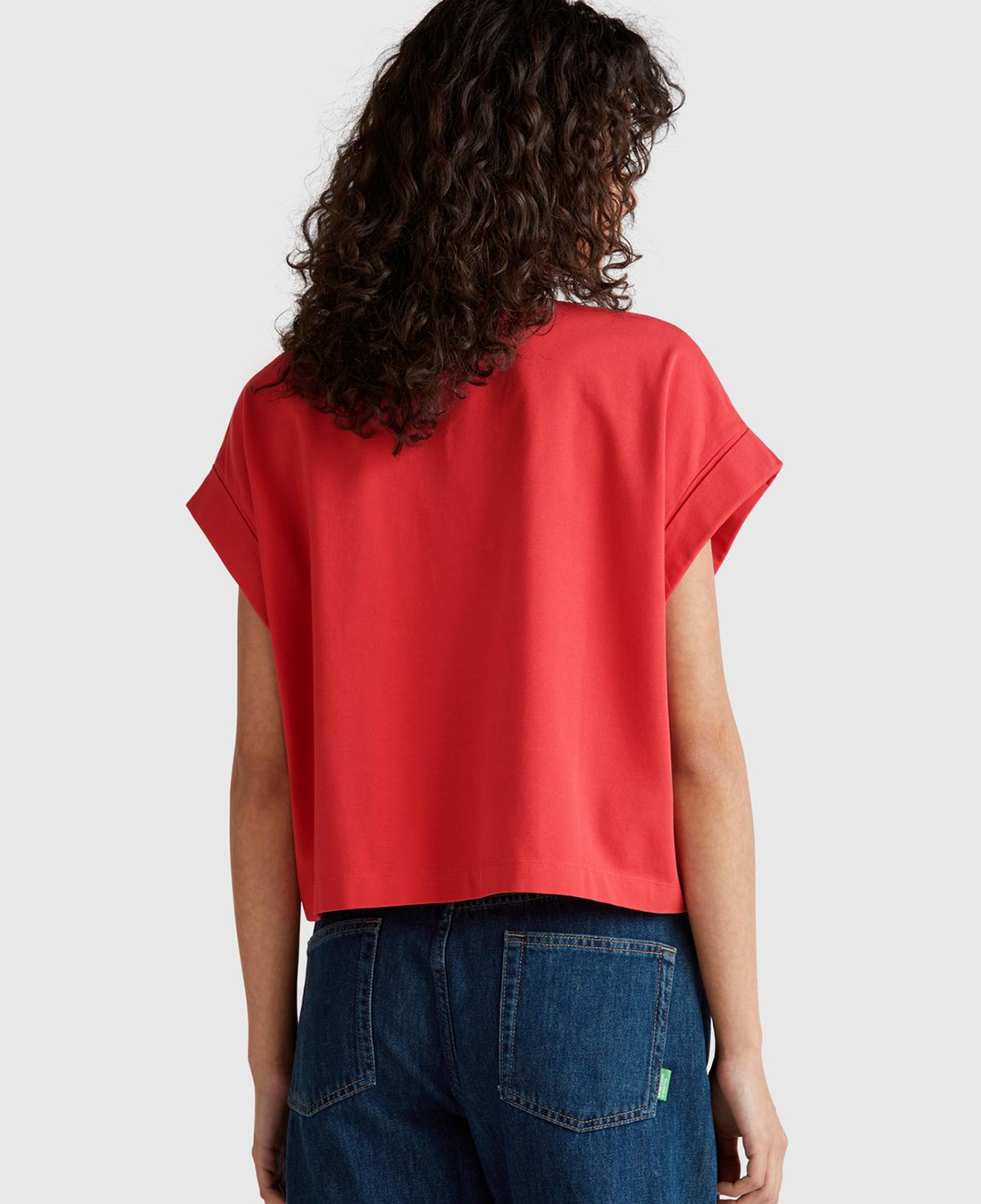 Kadın Mercan Dantel Detaylı Kısa Kol Esnek T-Shirt