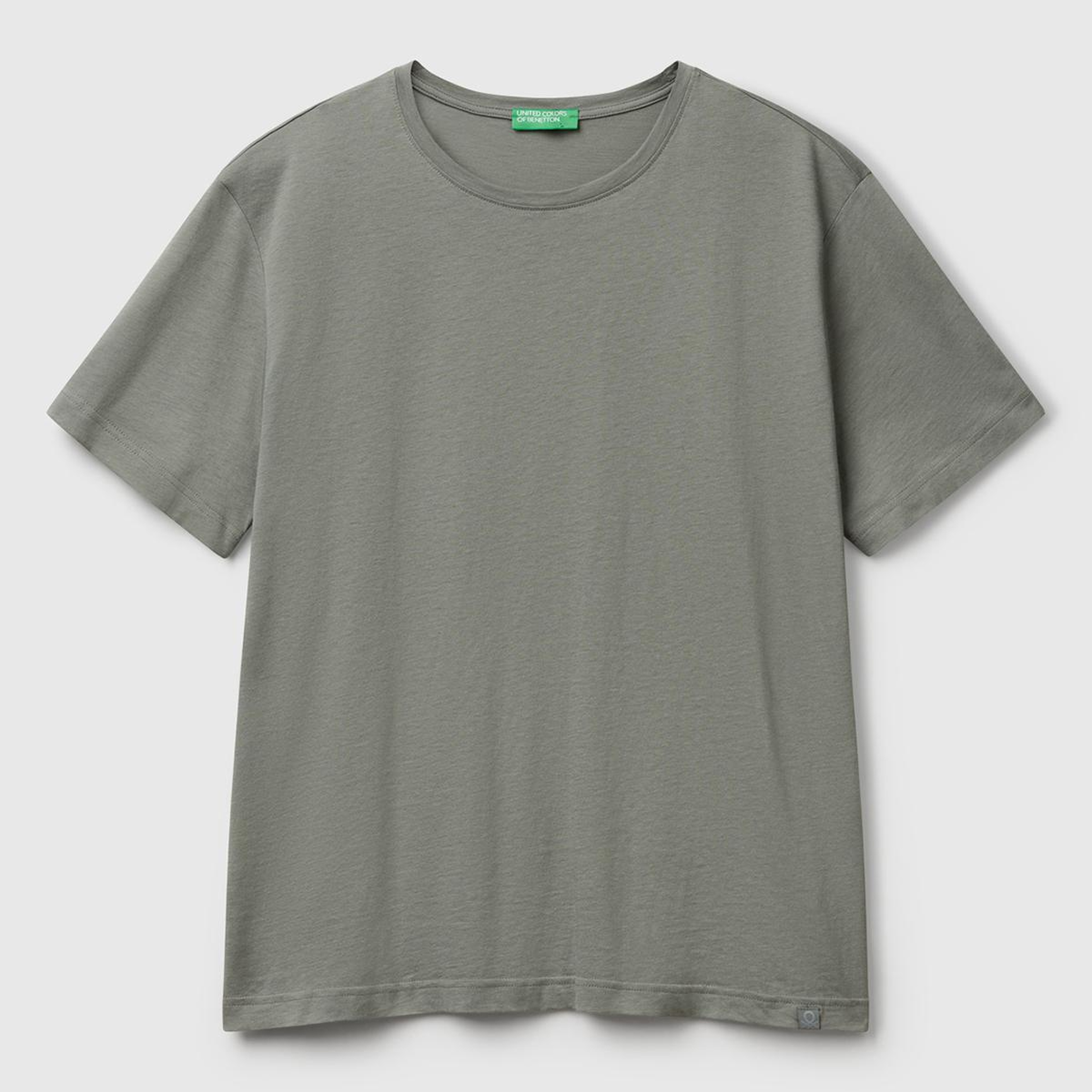 Erkek Soluk Yeşil %100 Koton Bisiklet Yaka T-Shirt