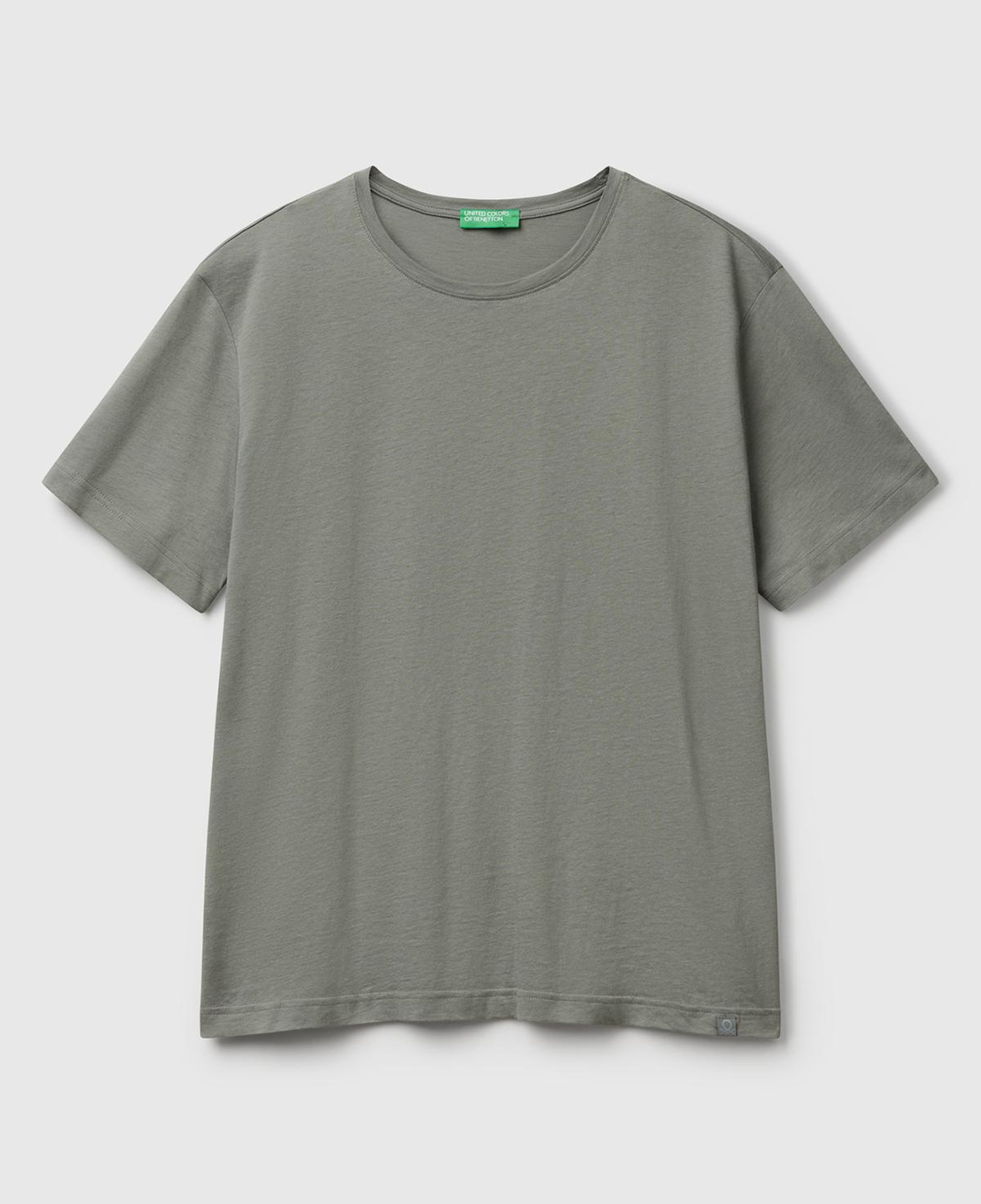 Erkek Soluk Yeşil %100 Koton Bisiklet Yaka T-Shirt