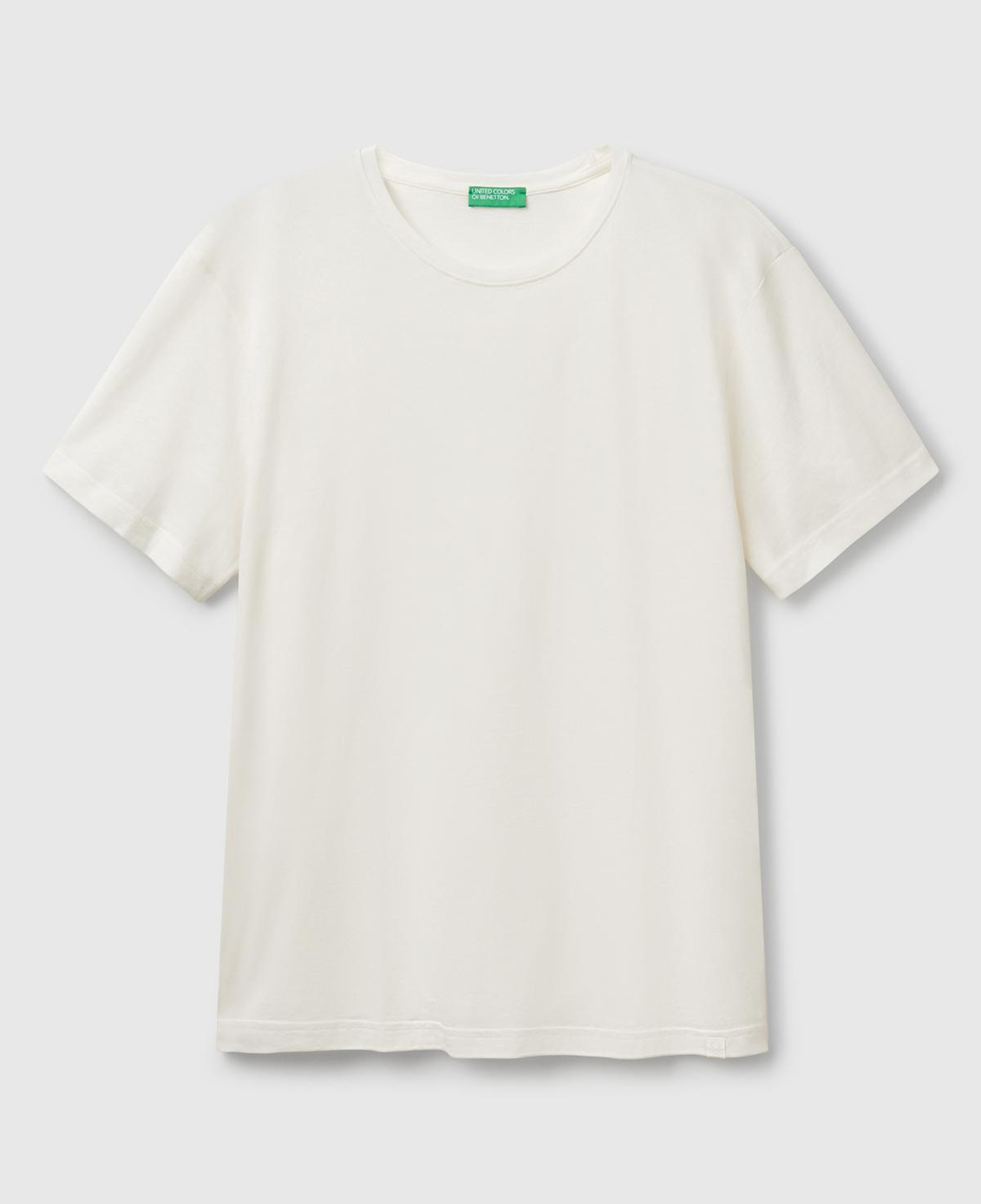Erkek Beyaz %100 Koton Bisiklet Yaka T-Shirt