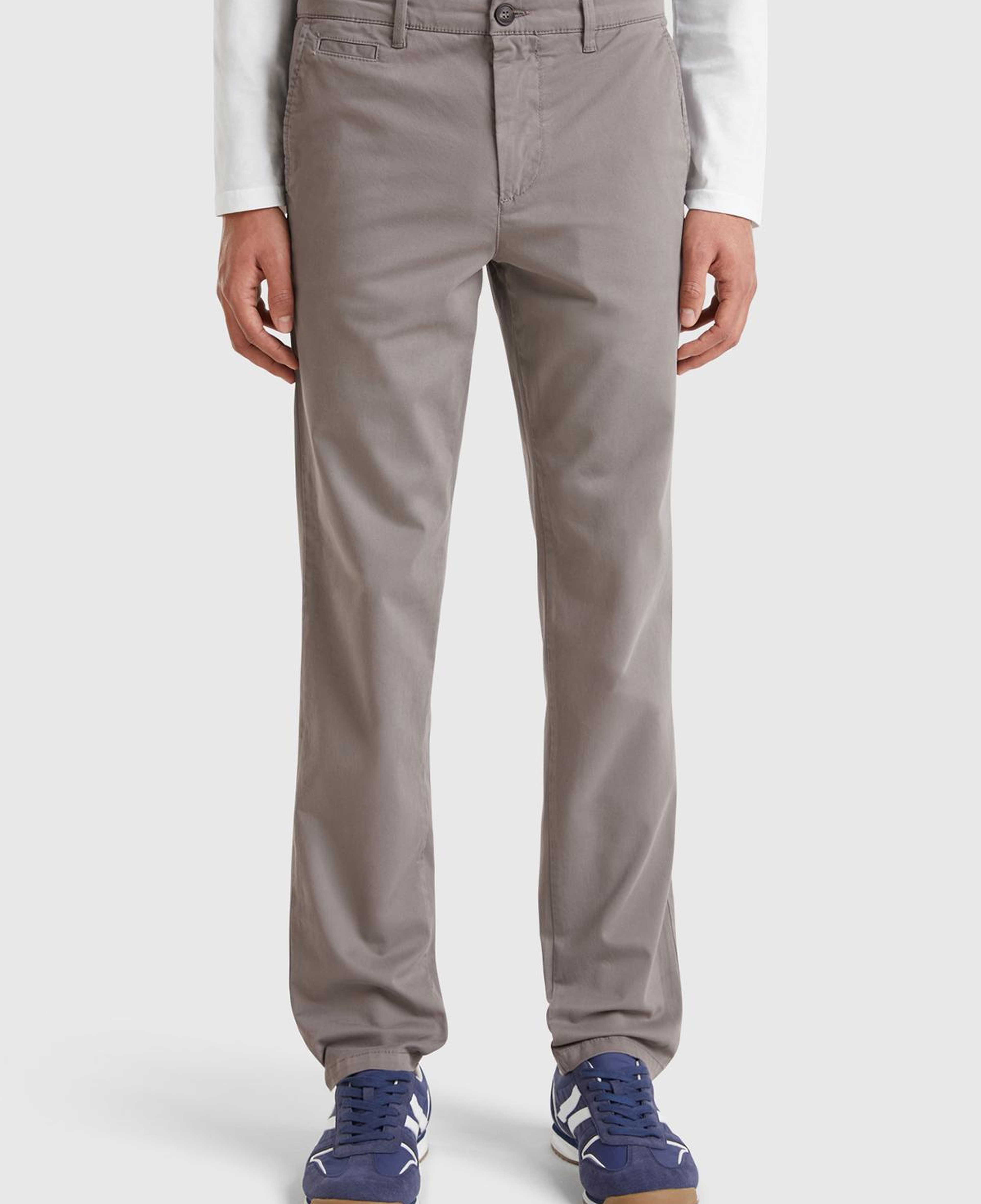 Erkek Gri Slim Fit Chino Pantolon