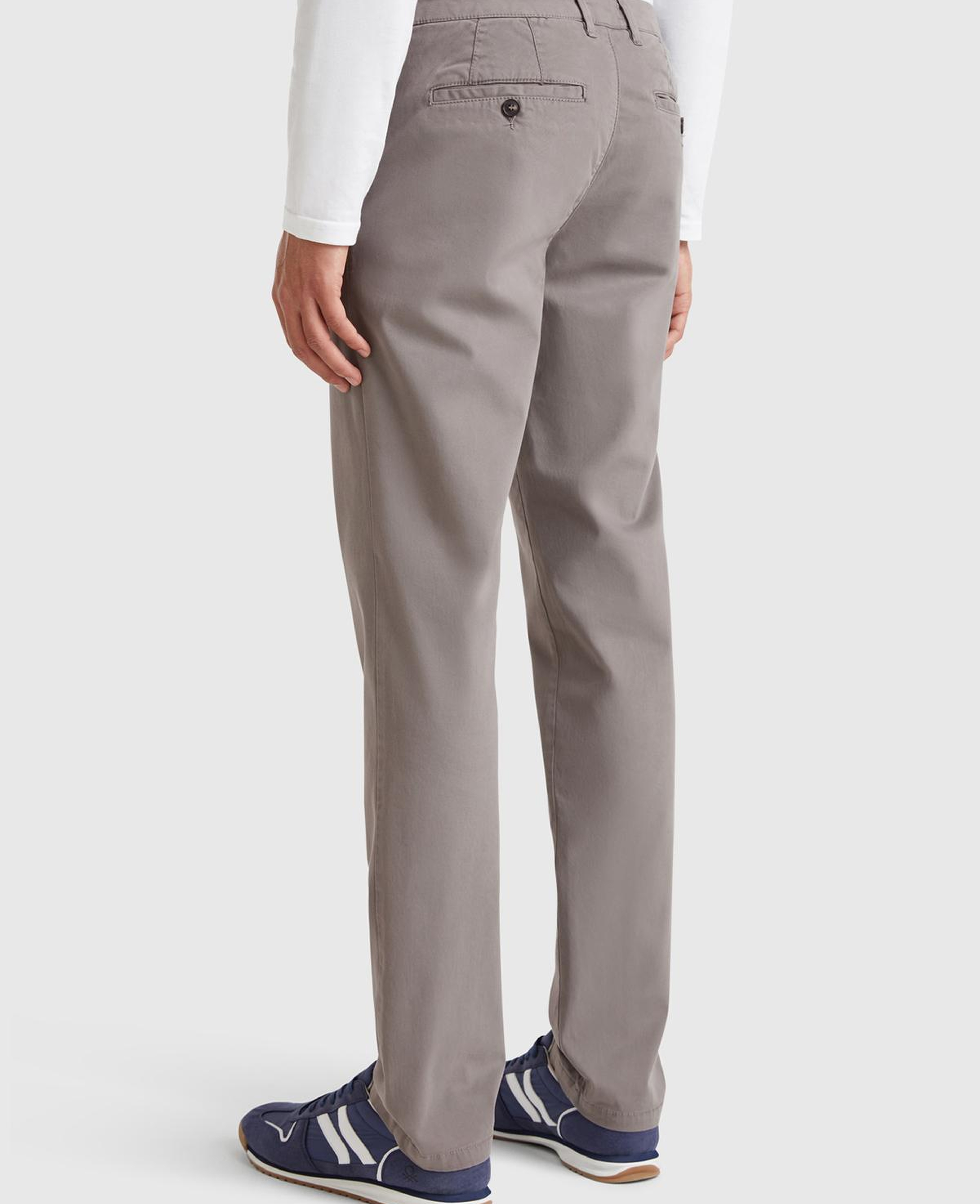 Erkek Gri Slim Fit Chino Pantolon
