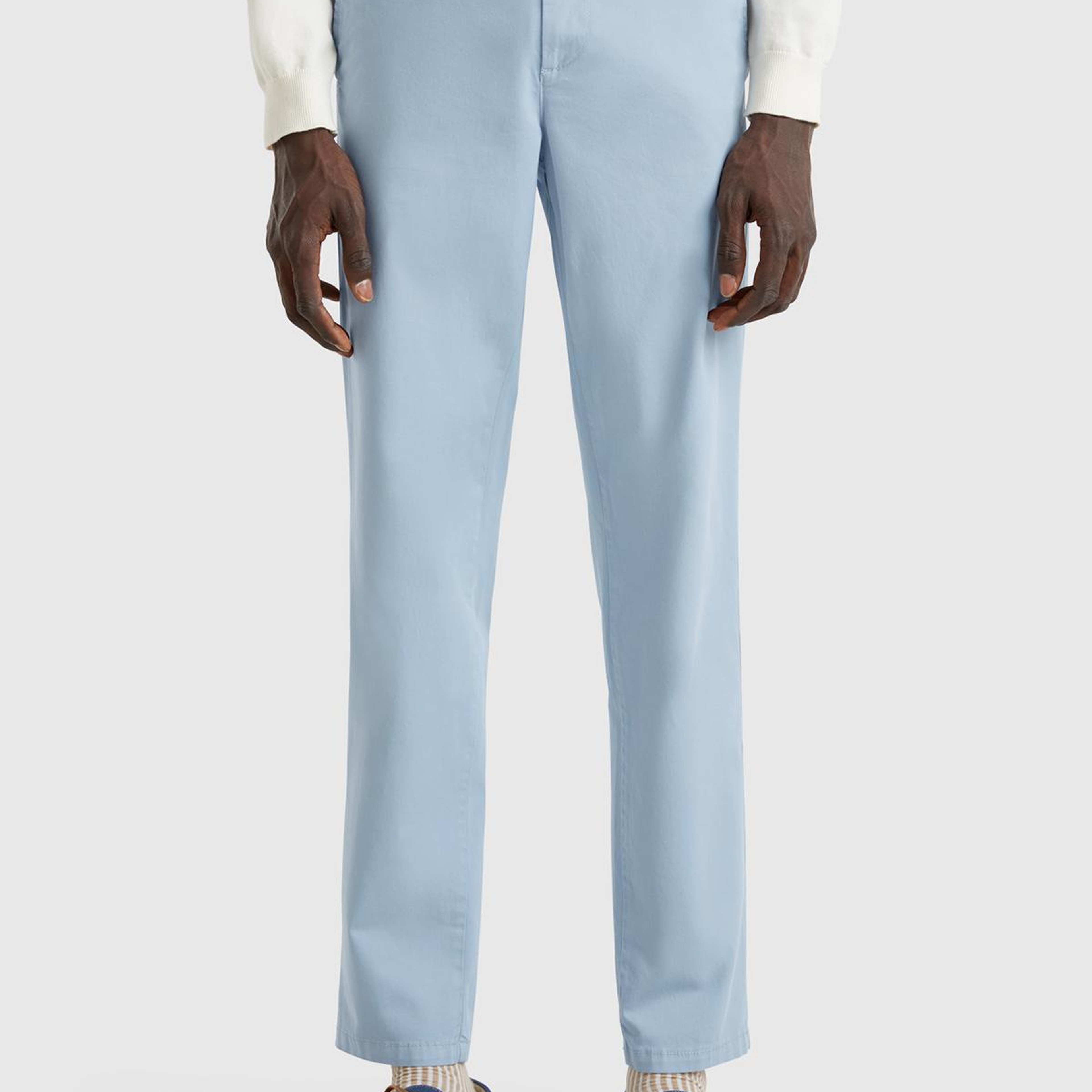 Erkek Açık Mavi Slim Fit Chino Pantolon