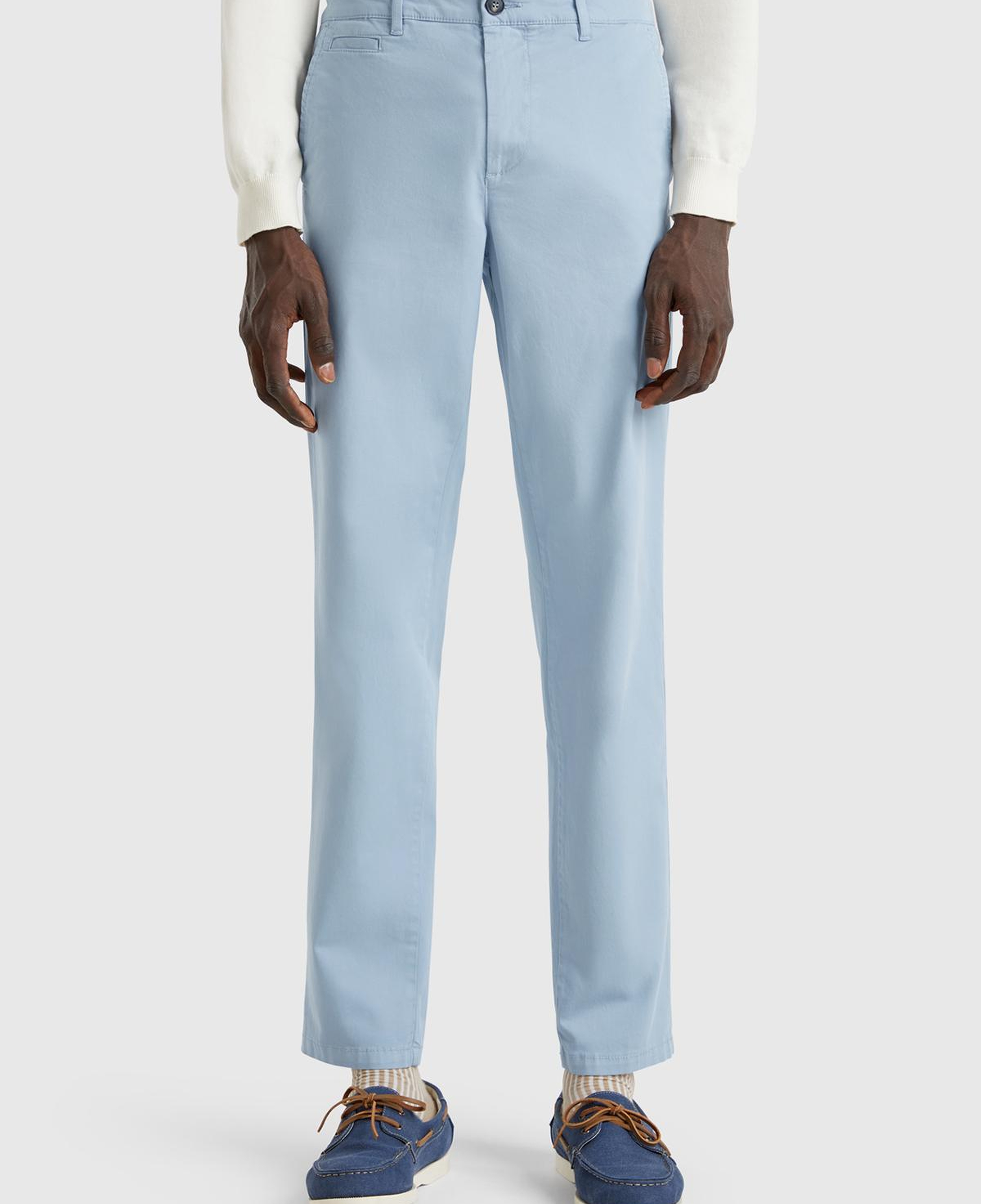Erkek Açık Mavi Slim Fit Chino Pantolon