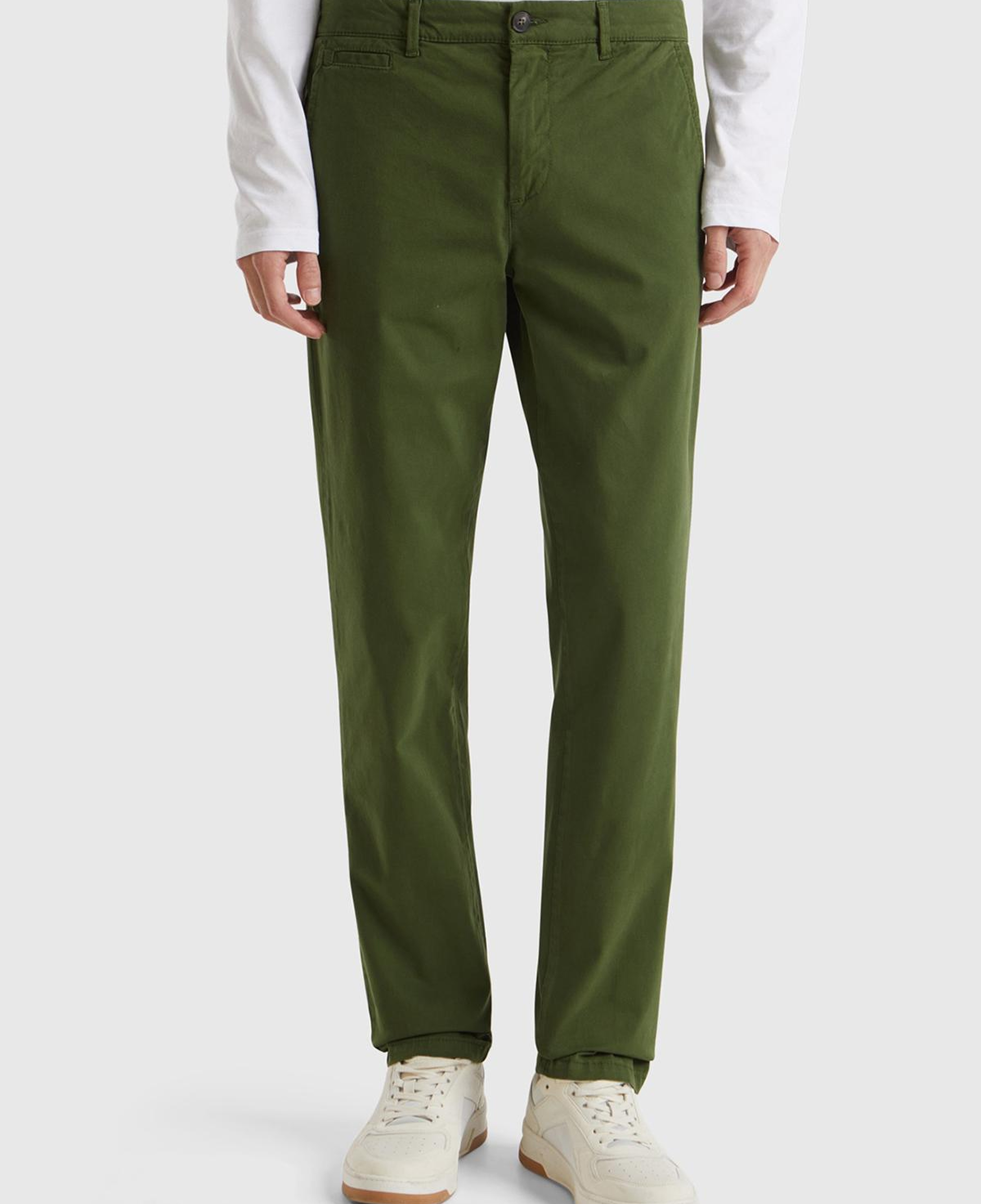 Erkek Haki Slim Fit Chino Pantolon