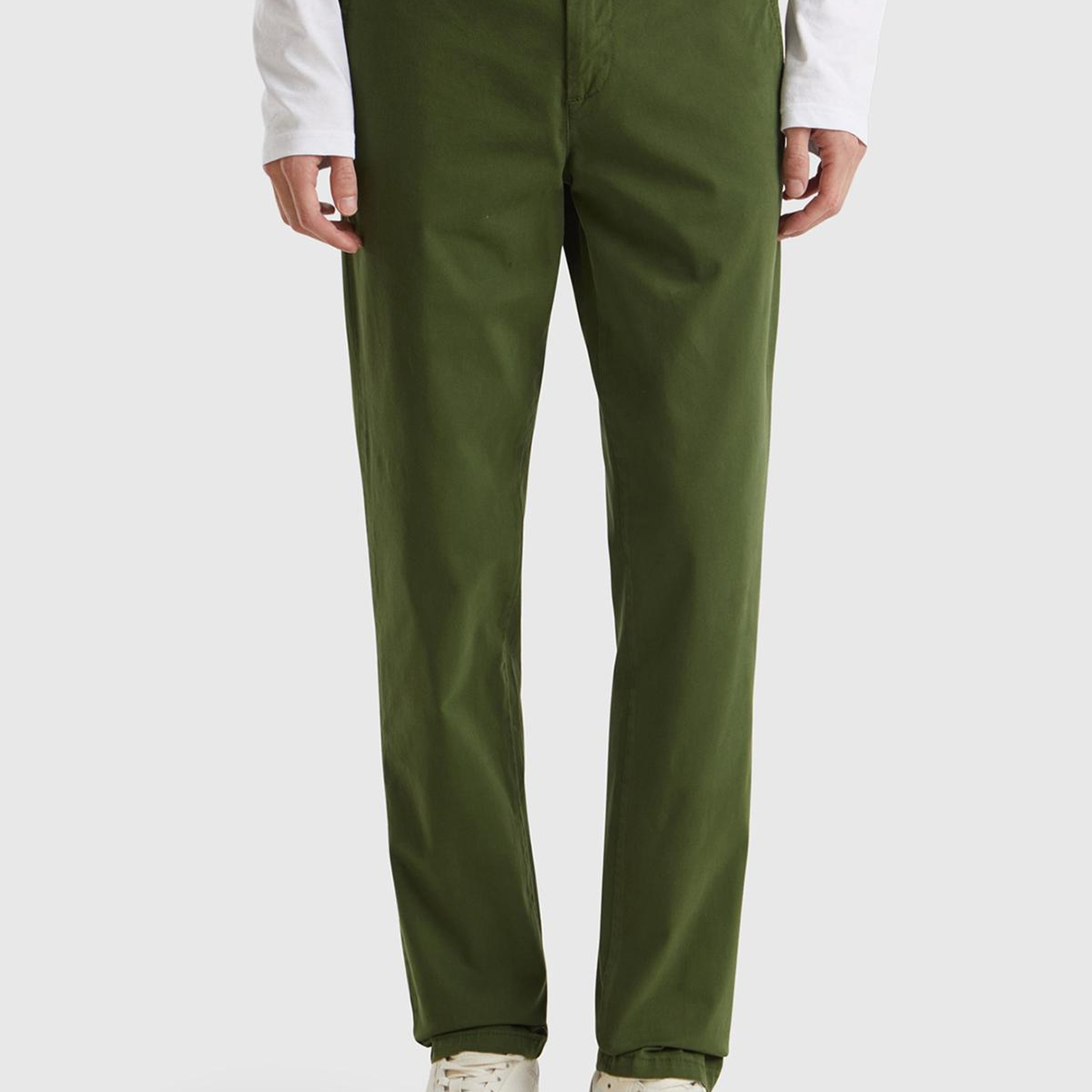 Erkek Haki Slim Fit Chino Pantolon