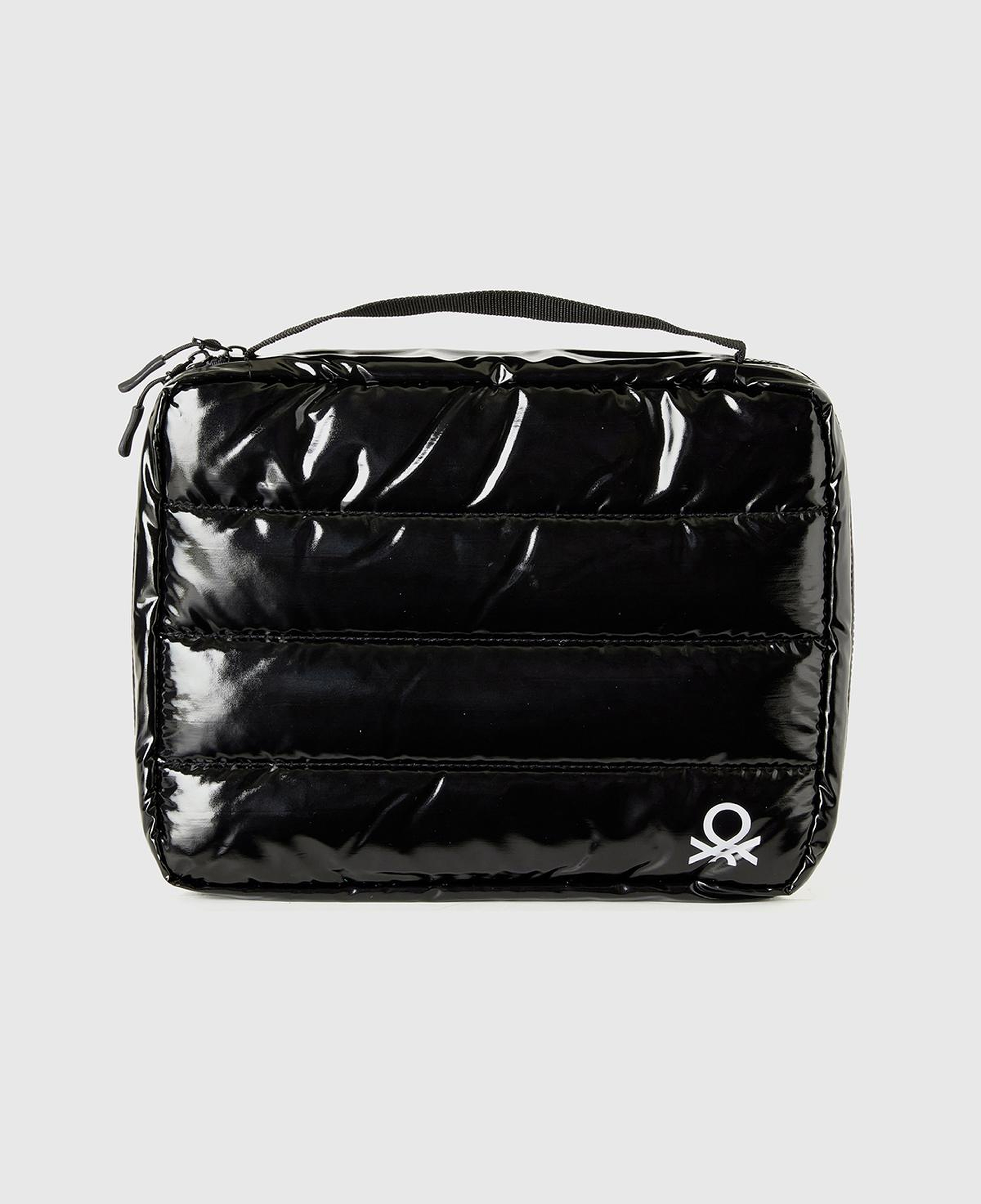 Unisex Siyah Dolgulu Parlak Organizer Çanta