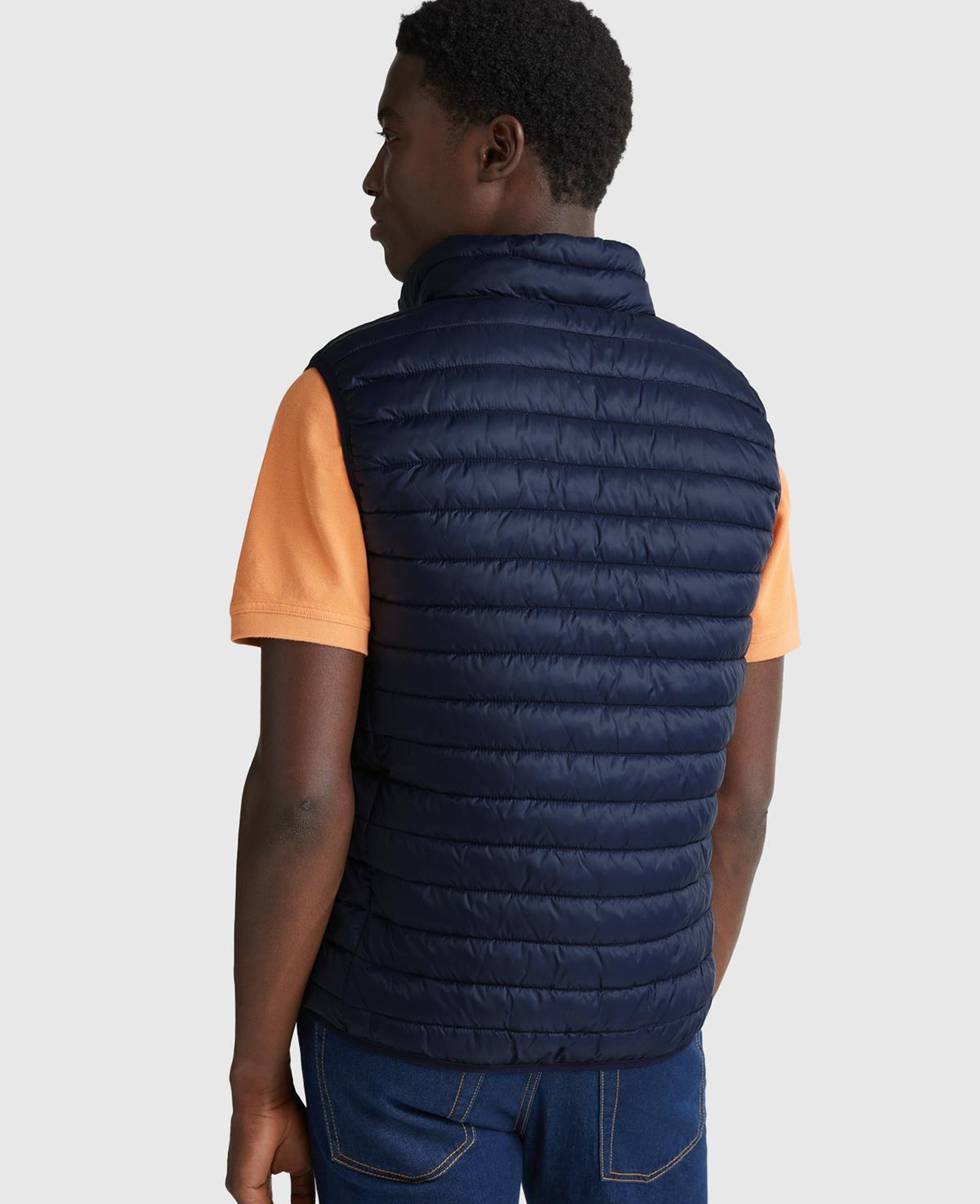 Erkek Lacivert Polyester Dolgulu Regular Fit Yelek