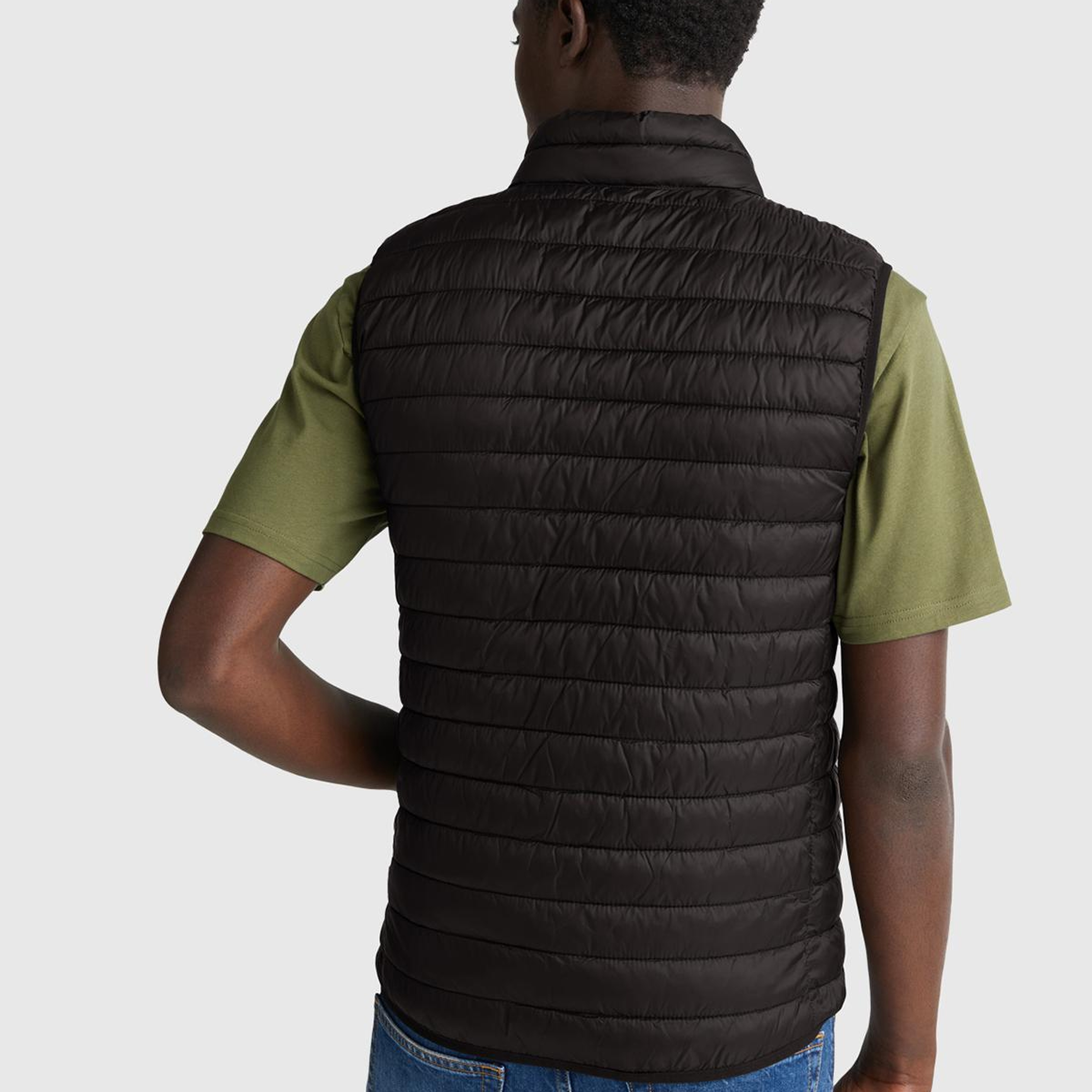 Erkek Siyah Polyester Dolgulu Regular Fit Yelek