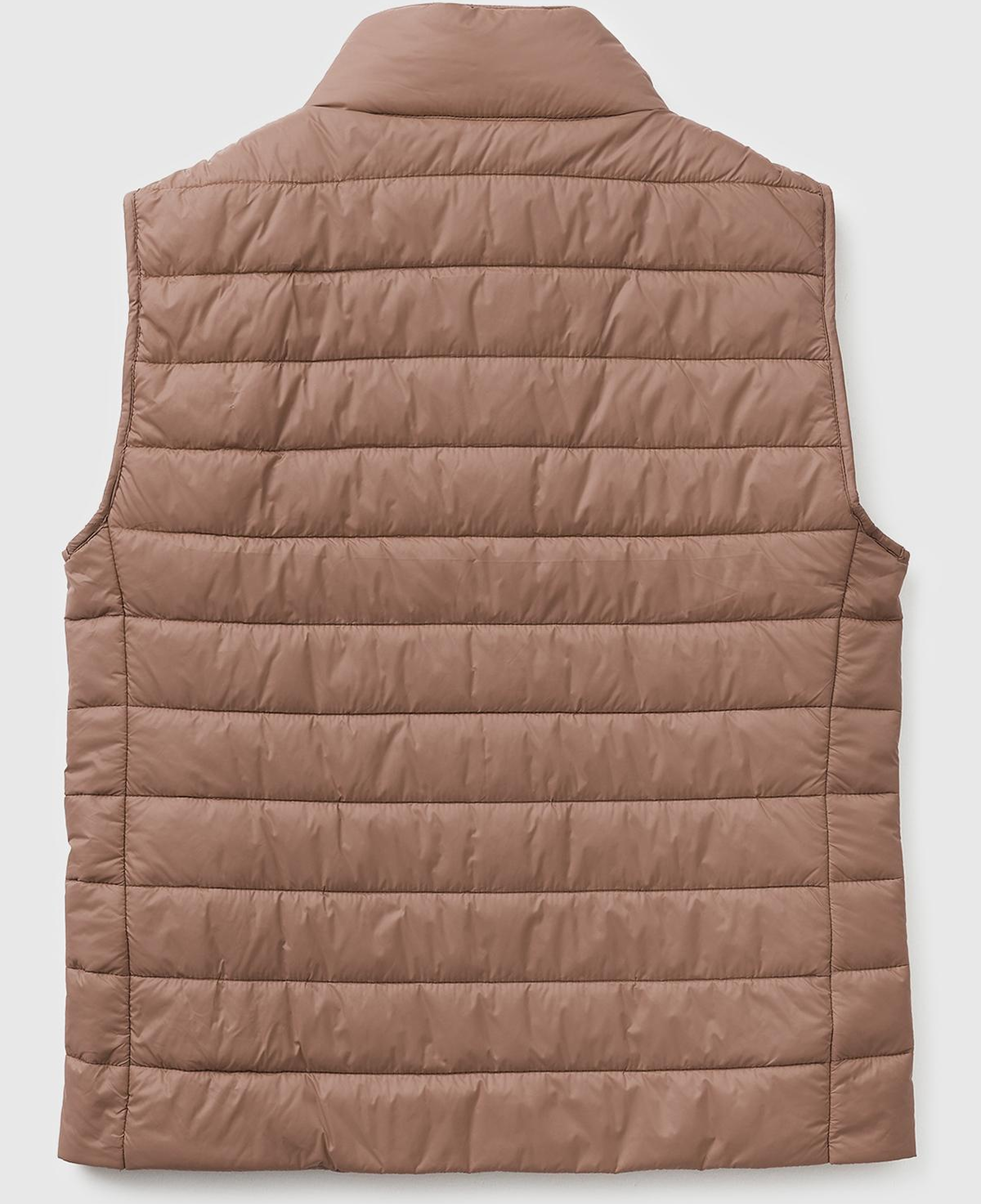 Kadın Vizon Polyester Dolgulu Fermuarlı Slim Fit Pufa Yelek