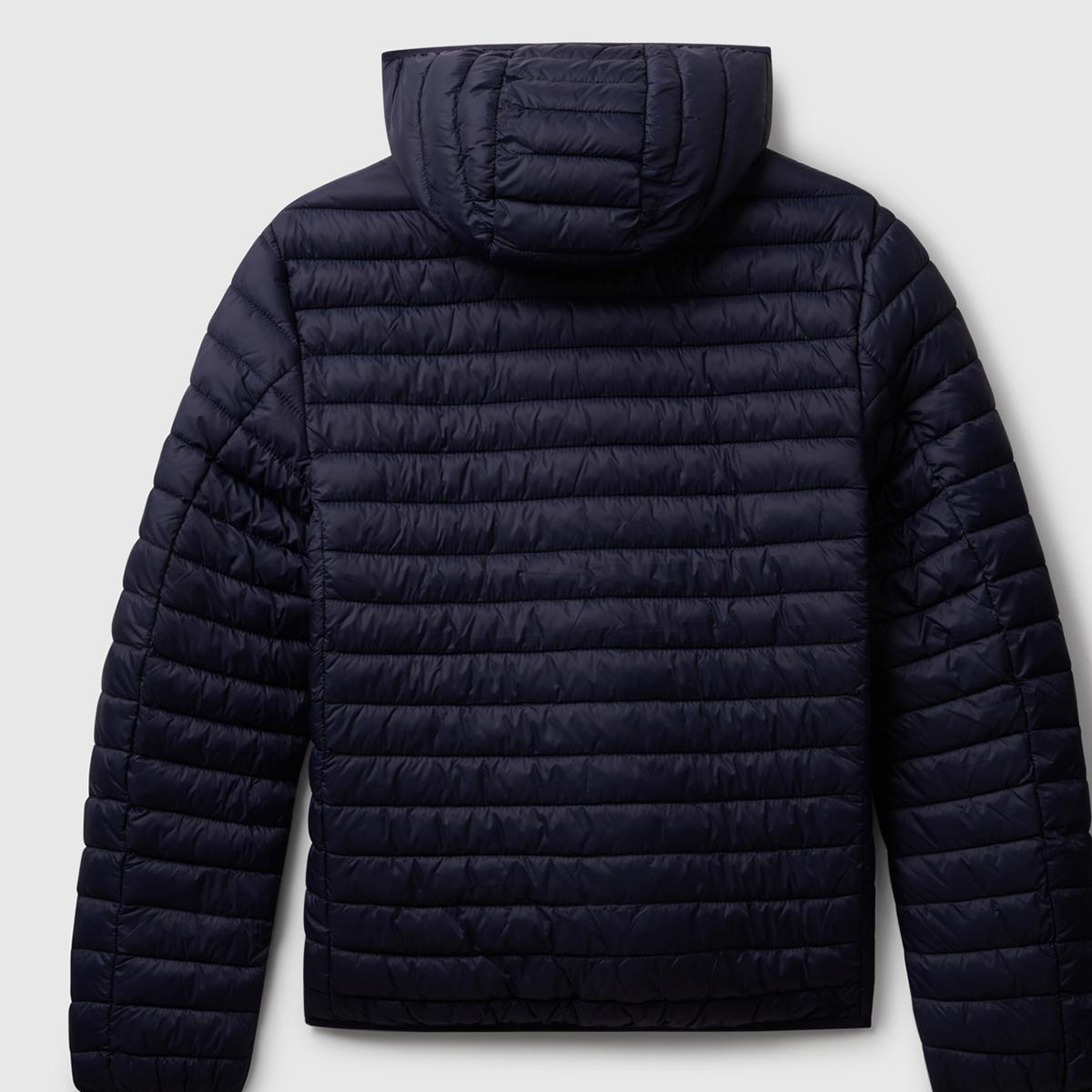 Erkek Lacivert Polyester Dolgulu Regular Fit Kapüşonlu Puffer Mont