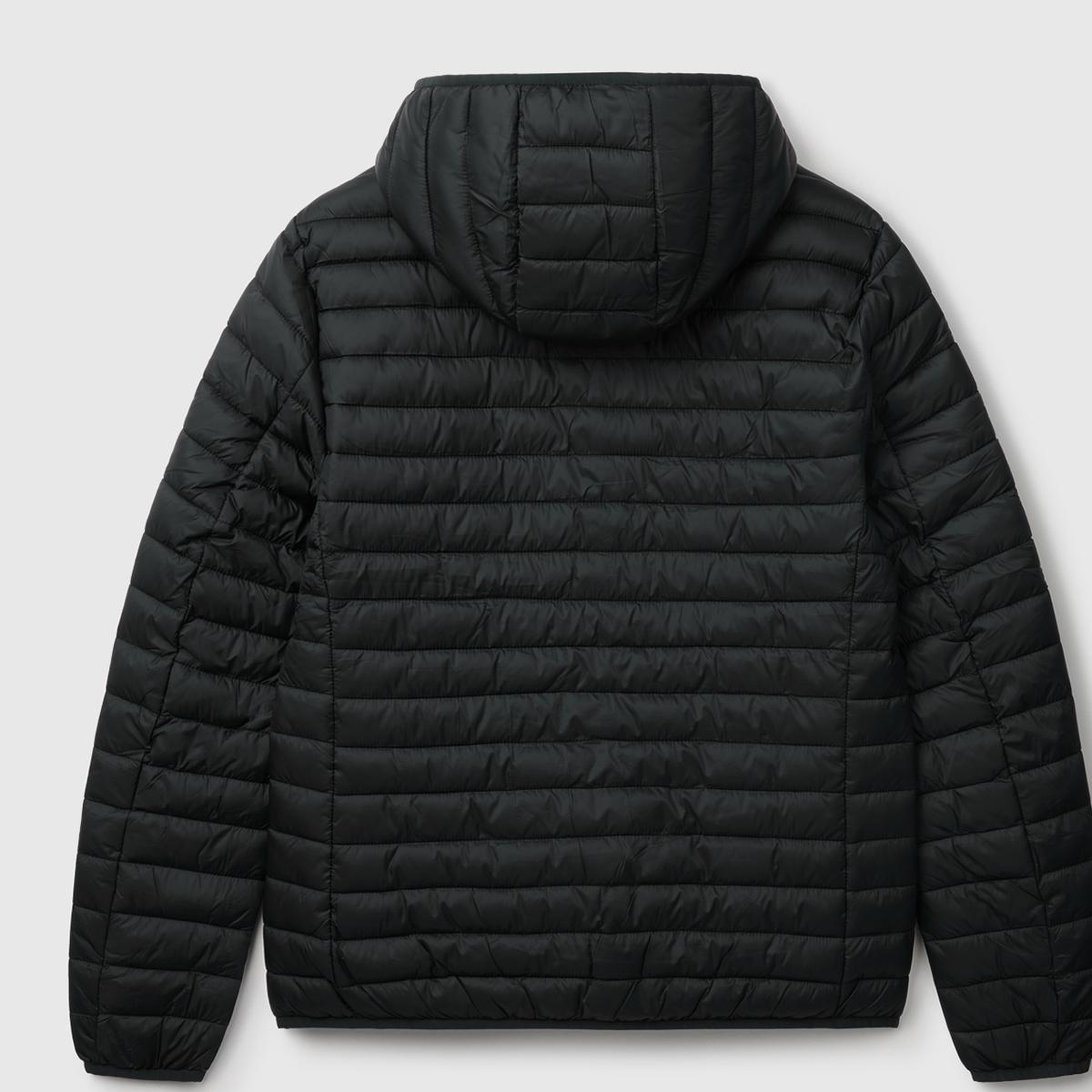Erkek Siyah Polyester Dolgulu Regular Fit Kapüşonlu Puffer Mont