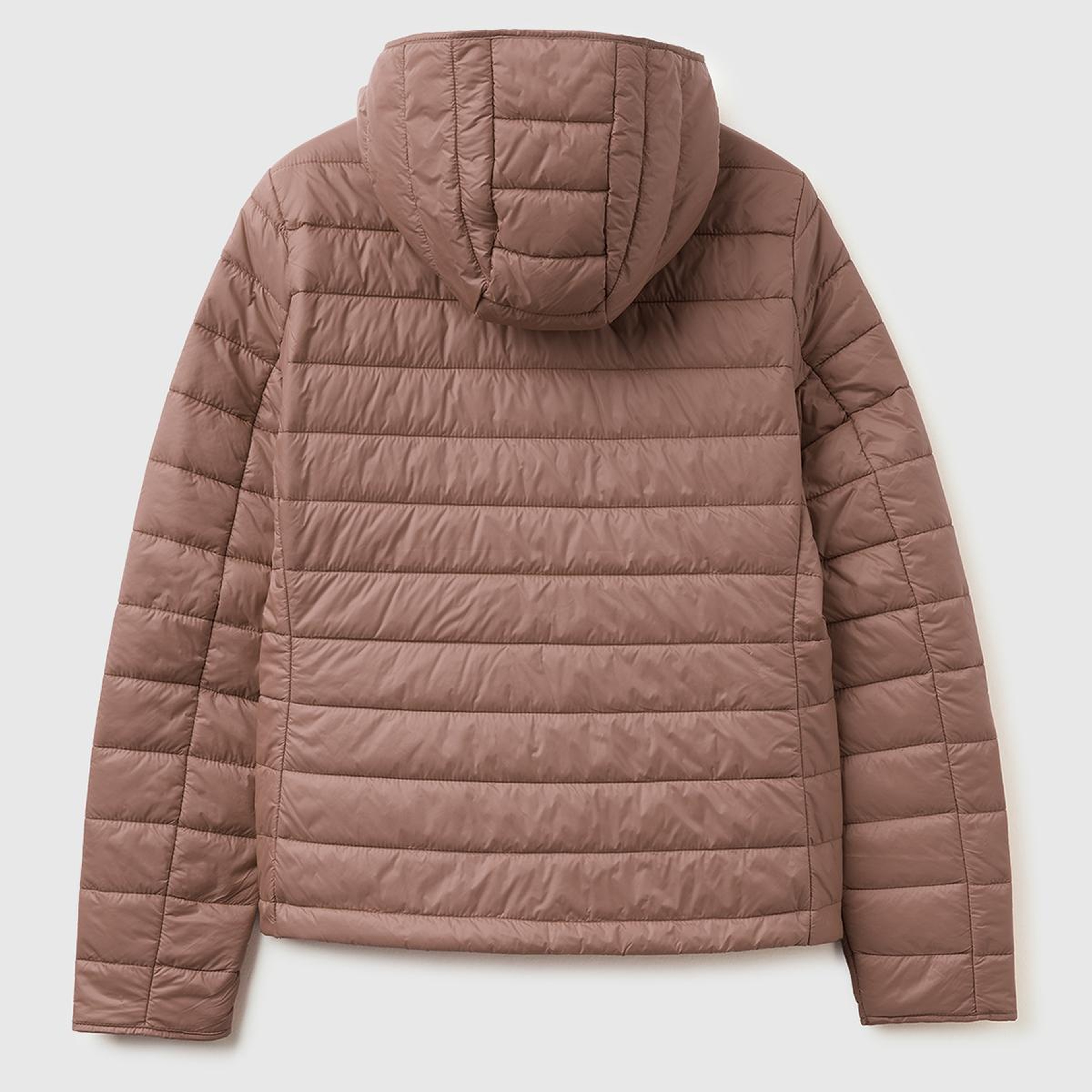 Kadın Vizon Polyester Dolgulu Feramuarlı Kapüşonlu Slim Fit Puffer Mont