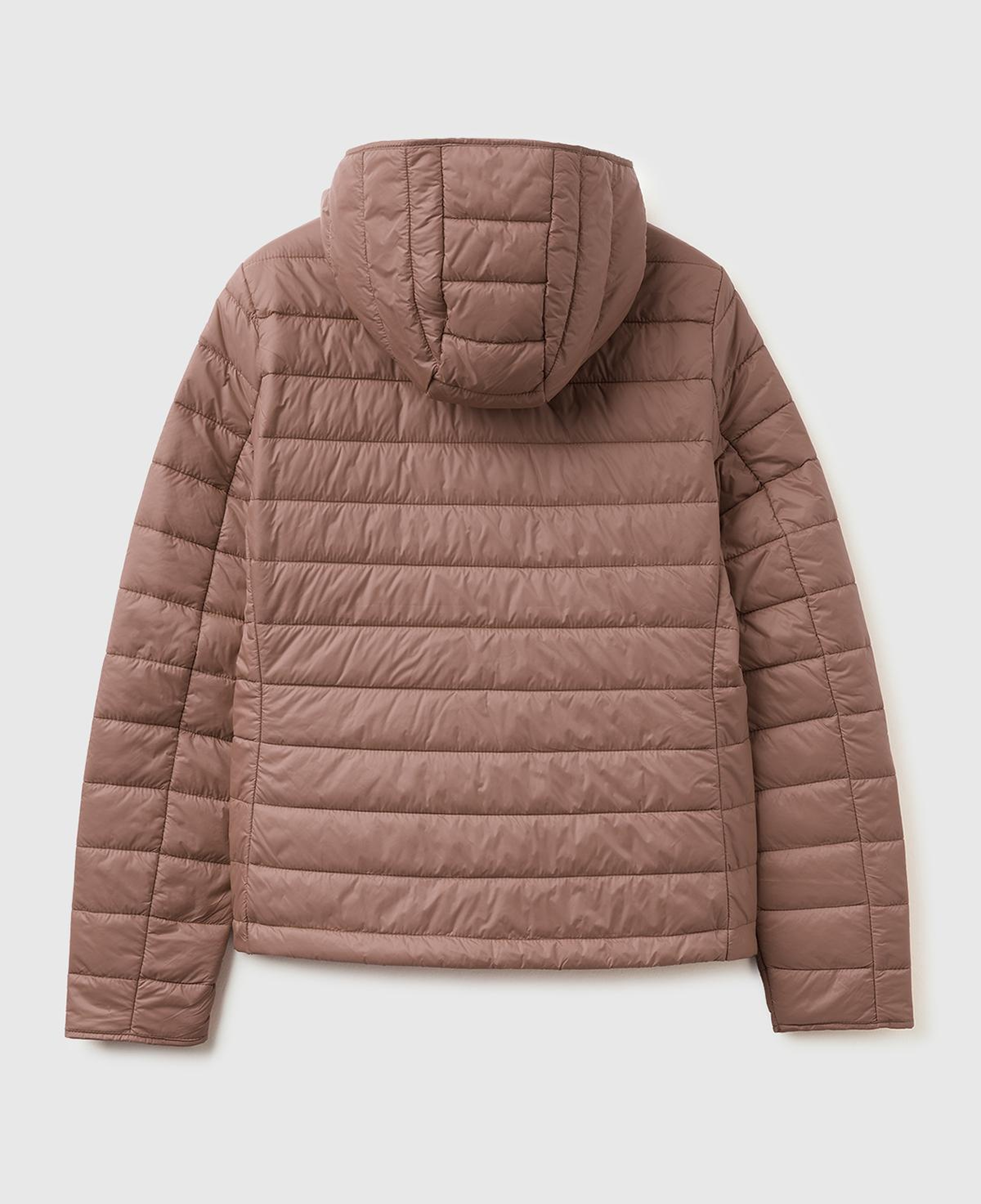 Kadın Vizon Polyester Dolgulu Feramuarlı Kapüşonlu Slim Fit Puffer Mont